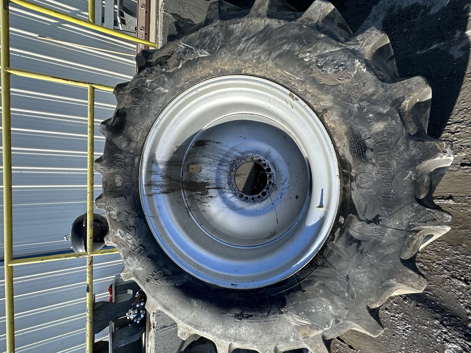 Used 620/70R42 Firestone Radial All Traction Deep Tread R-1W (160B) TL 85%  on a 18 x 42 Case Silver image 2
