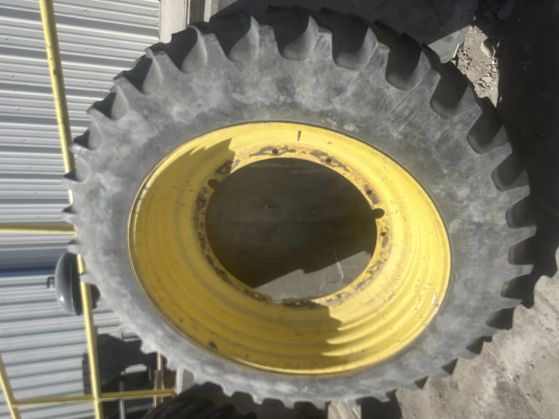 Used 14.9R46 145B Firestone RAT 23 R-1 TL 40% On 13 x 46 12-32.047-30.09 Yellow Stub Disc Wheel