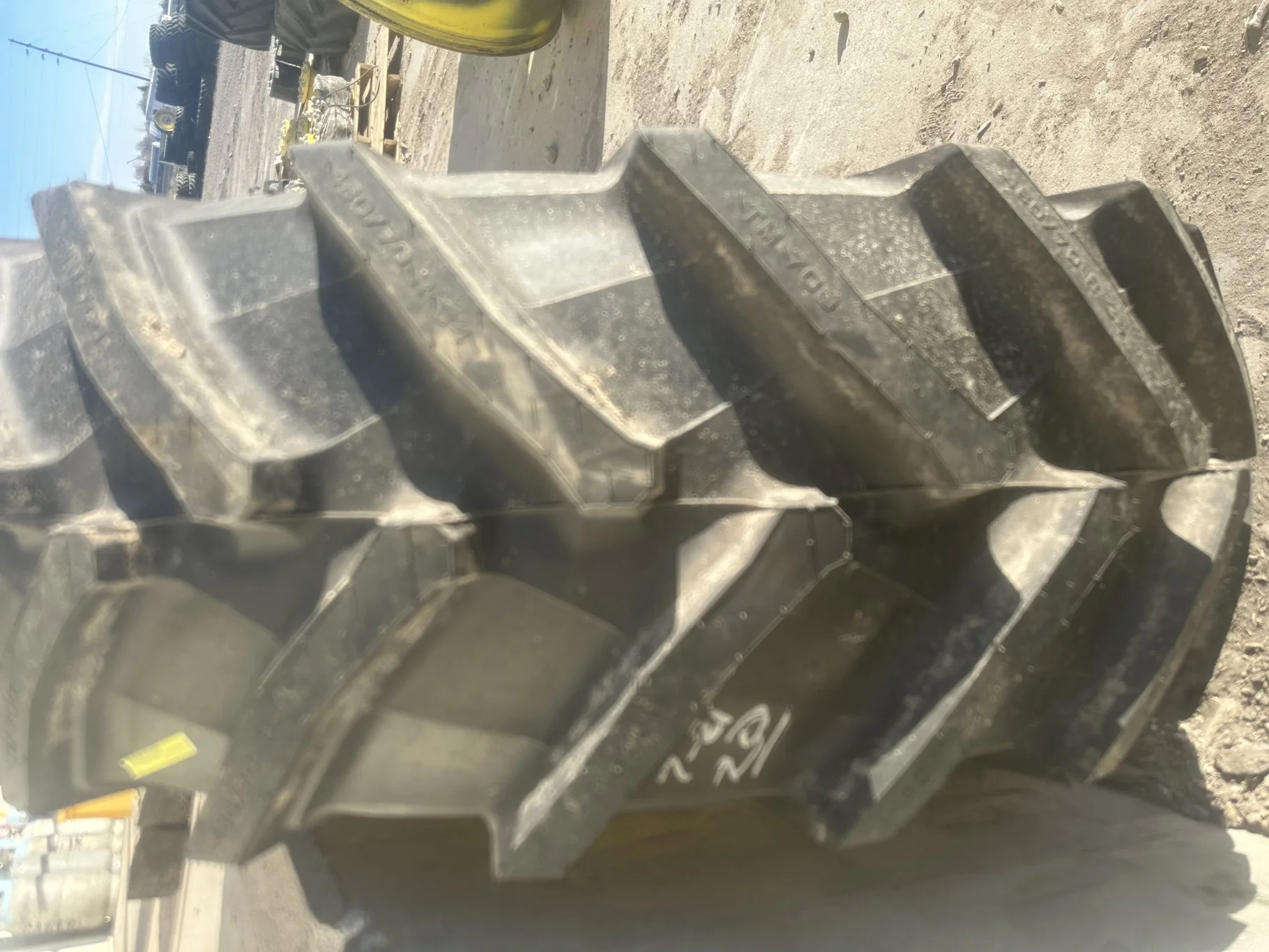 TAKE-OFF 480/70R34 Trelleborg TM700 R-1W (143A8/B) TL on a 15 X 34 JD Yellow 4/2 Rail/Disc image 3