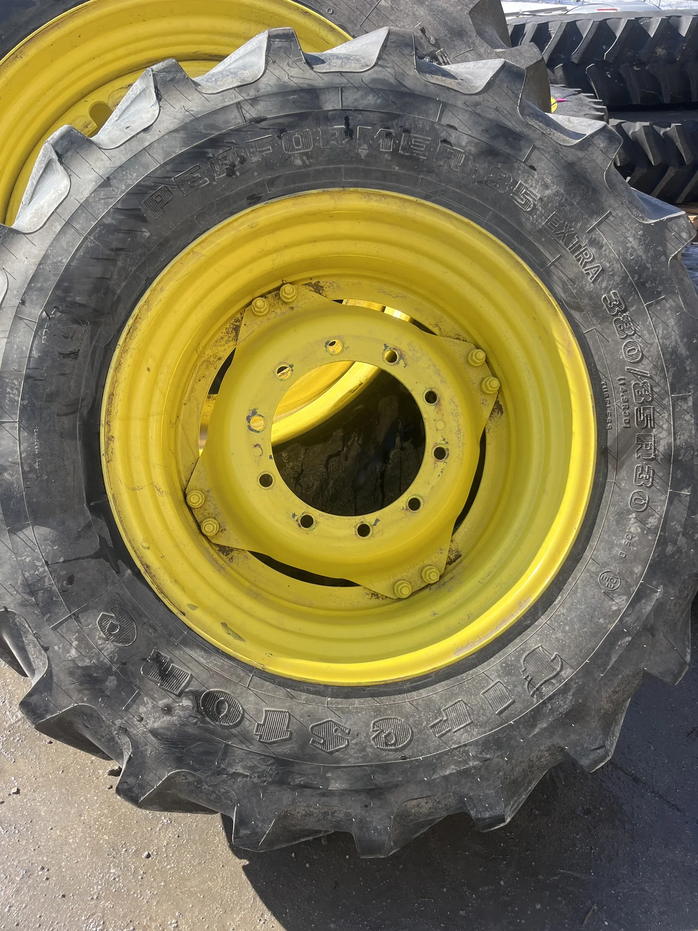 Used 380/85R30 132E Firestone Performer85 Extra TL R-1W 80-85% On 12 x 30 10-13.19-11.07 4" BS GKN image 2