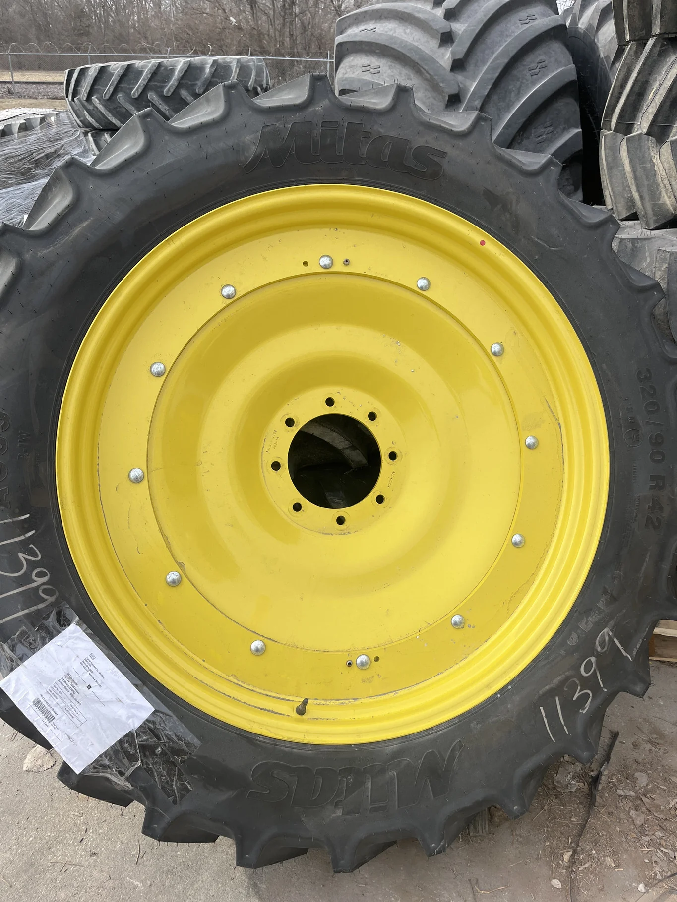 Take-Off 320/90R42 151B Mitas AC85 TL R-1W 95-100% On 10 x 42 8-10.82-8.78 Yellow Rim&RailWheel/Disc image 2