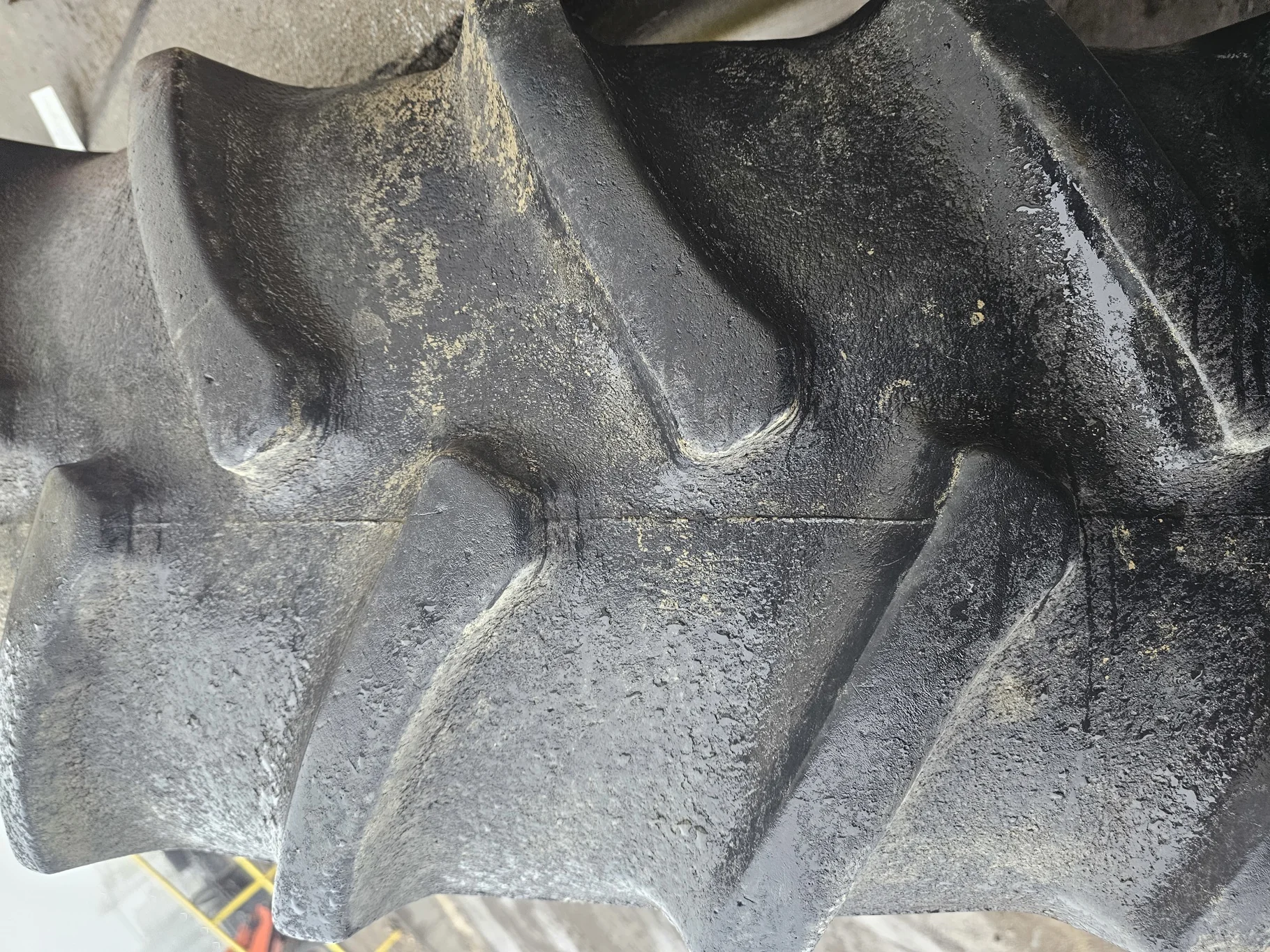 Used 18.4R38 146A8 Firestone Radial All Traction 23 R-1 TL 80% On 16 x 38 10 Bolt Yellow Wheel image 3