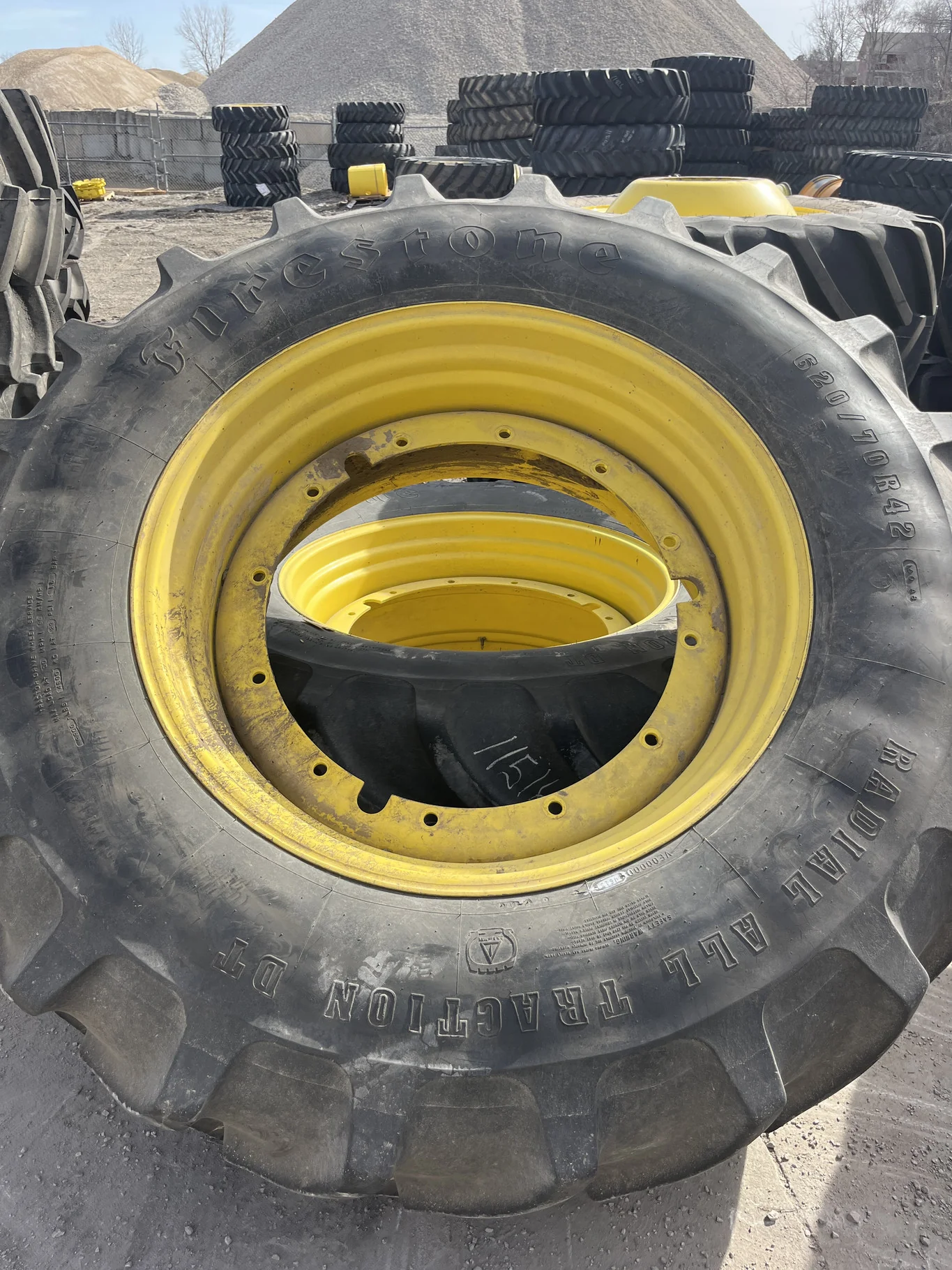 Used 620/70R42 160A8 Firestone Radial ATDT TL R-1W  80-85% On 20 x 42 12-32.047-30.078 8"BS Titan