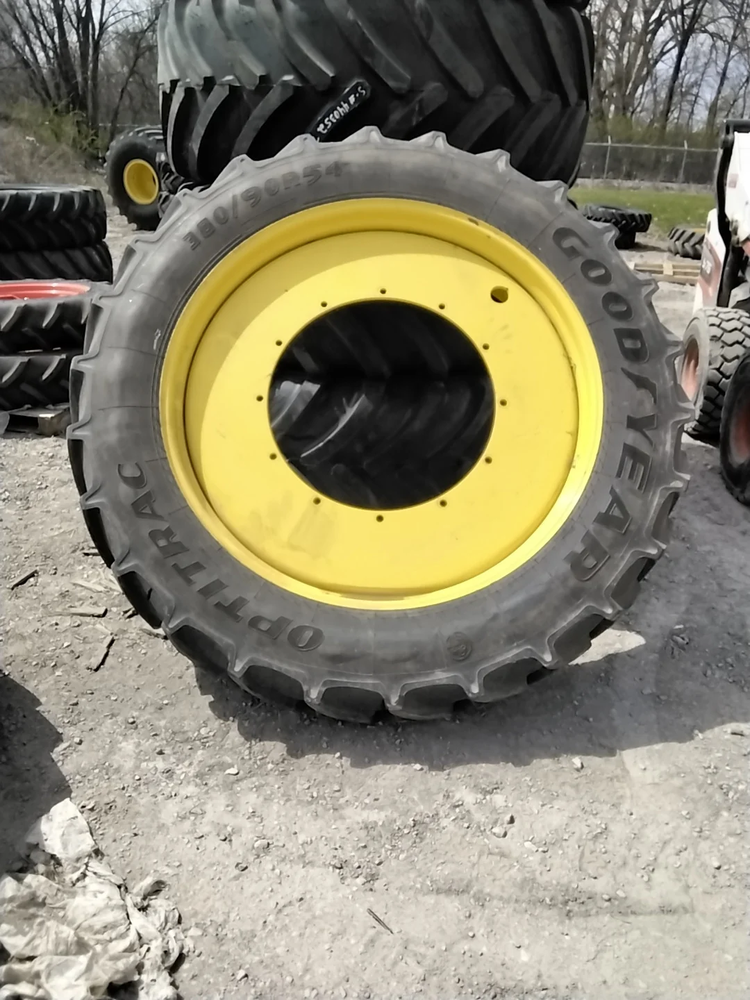 Used 380/90R54 152B Goodyear Optitrac TL R-1W  90-95% On 12 x 54 12-32.047-30.078 8"BS Titan Yellow