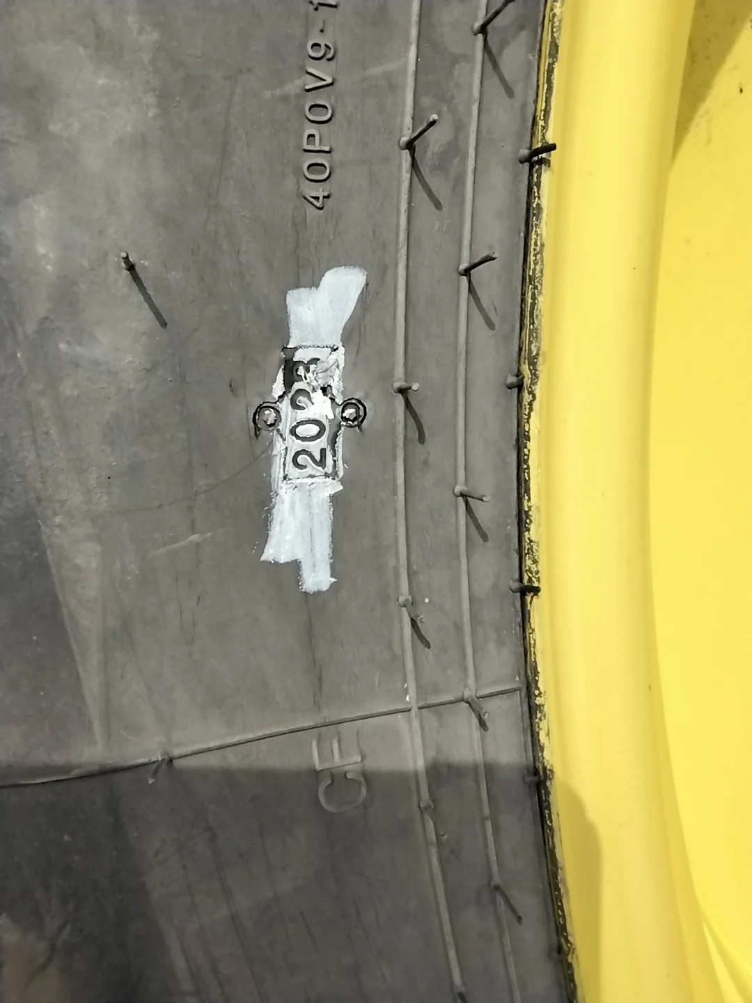 Used 380/90R54 152D Goodyear Optitrac TL R-1W 90-95% On 12 x 54 10-13.19-11.07 14"BS Titan Yellow image 3