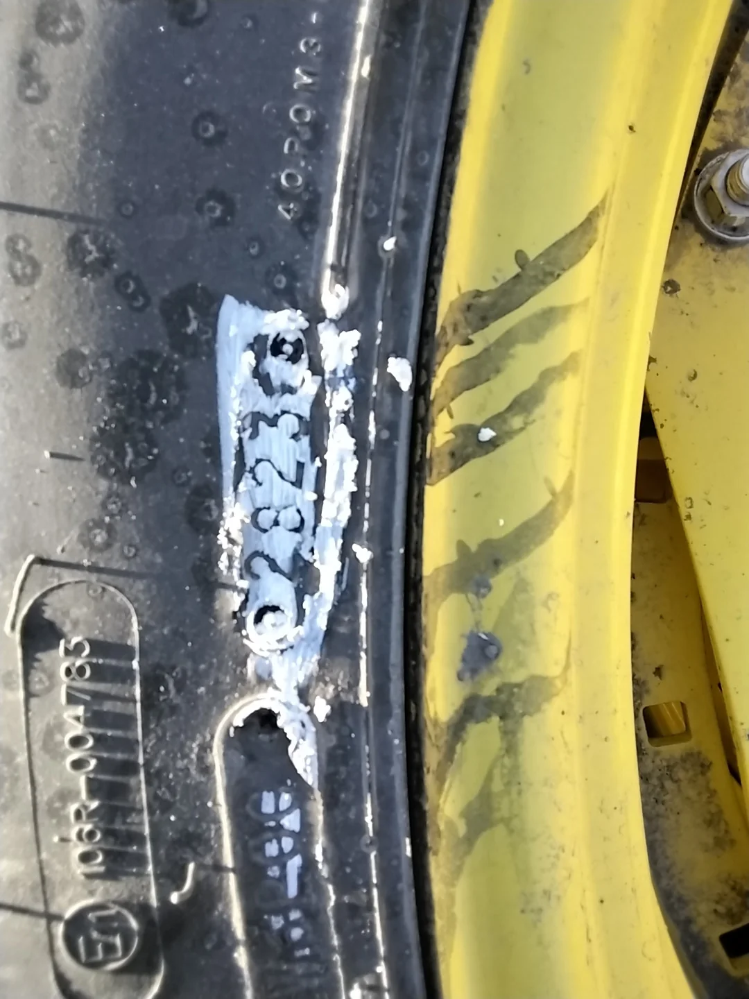 Used 380/80R38 142D Goodyear Optitrac TT R-1W  90-95% On 12 x 38 12-19.685-17.651 4"BS Titan Yellow image 3