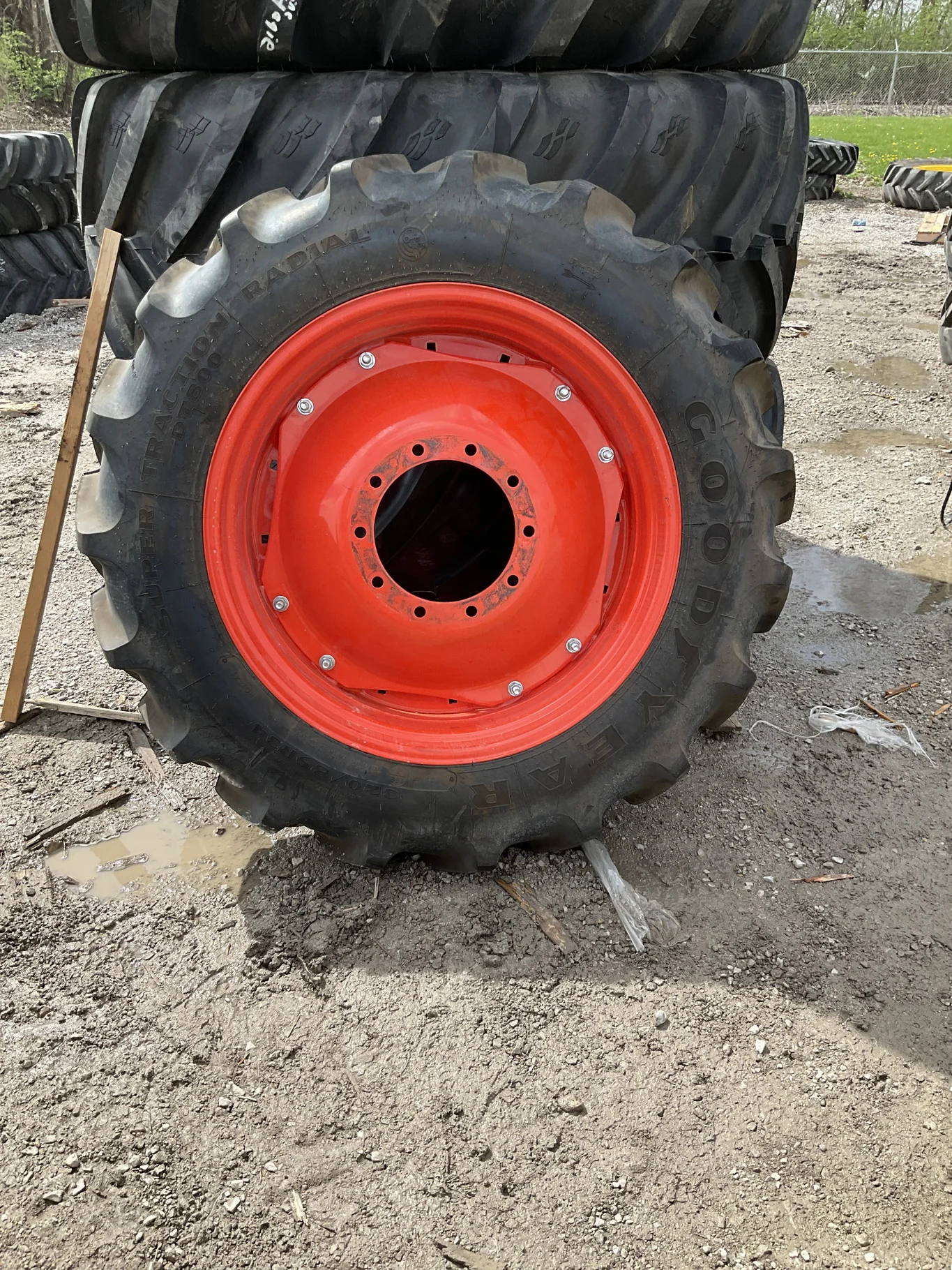 Used 320/85R34 133A8 Goodyear ST RDT800 TL R-1W 90-95% On 10 x 34 10-13.19-11.07 8"BS Titan Red image 2
