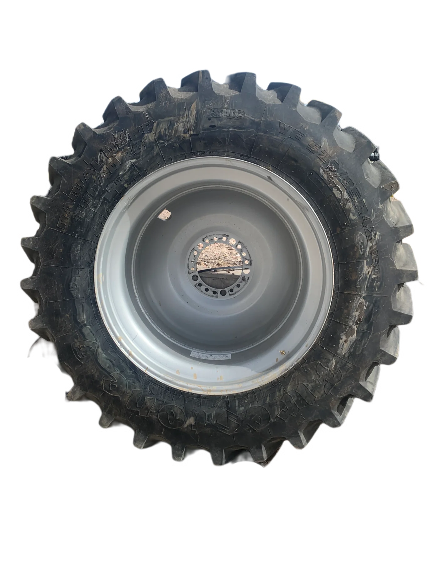 Used 90% VF520/85R42 CFO Firestone Radial DeepTread 23 R-1W (177B) TL on a 42x18 Case IH Silver 20 image 2