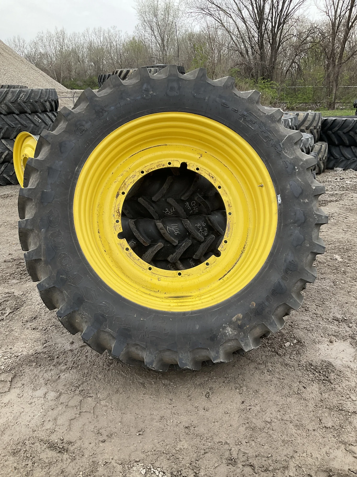 Used 480/80R50 159B Firestone DT23 TL R-1W  85-90% On 15 x 50 12-32.047-30.078 10"BS Titan Yellow