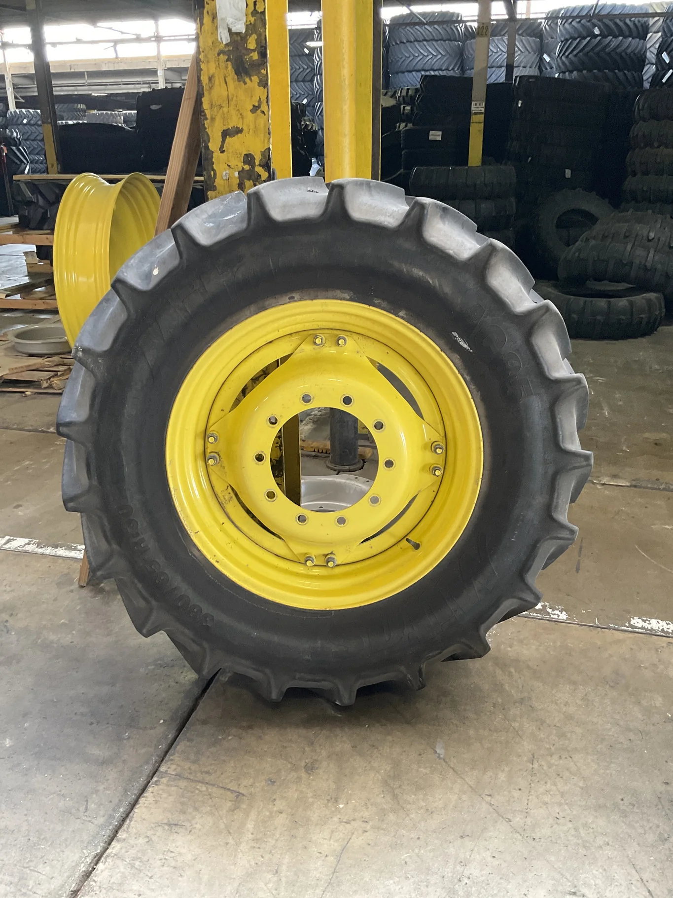 Used 380/85R30 135A8 Mitas AC85 TL R-1W 90-95% On 13 x 30 10-13.19-11..07 12.75"BS Yellow 4/2 Rail