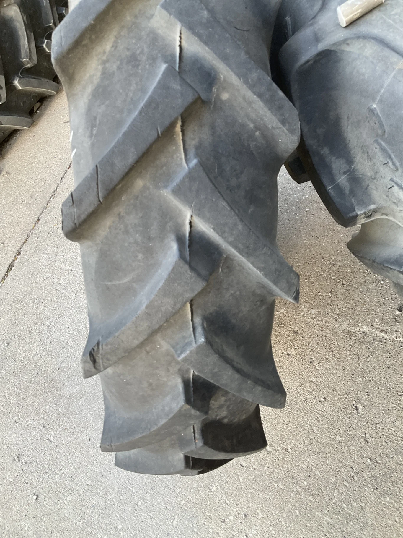 Used 6.50-16 106R Mitas TD-10 TL R-1W 95-100% On 4.5 x 16 6-8.75-6.49 5"BS Yellow Implement image 2