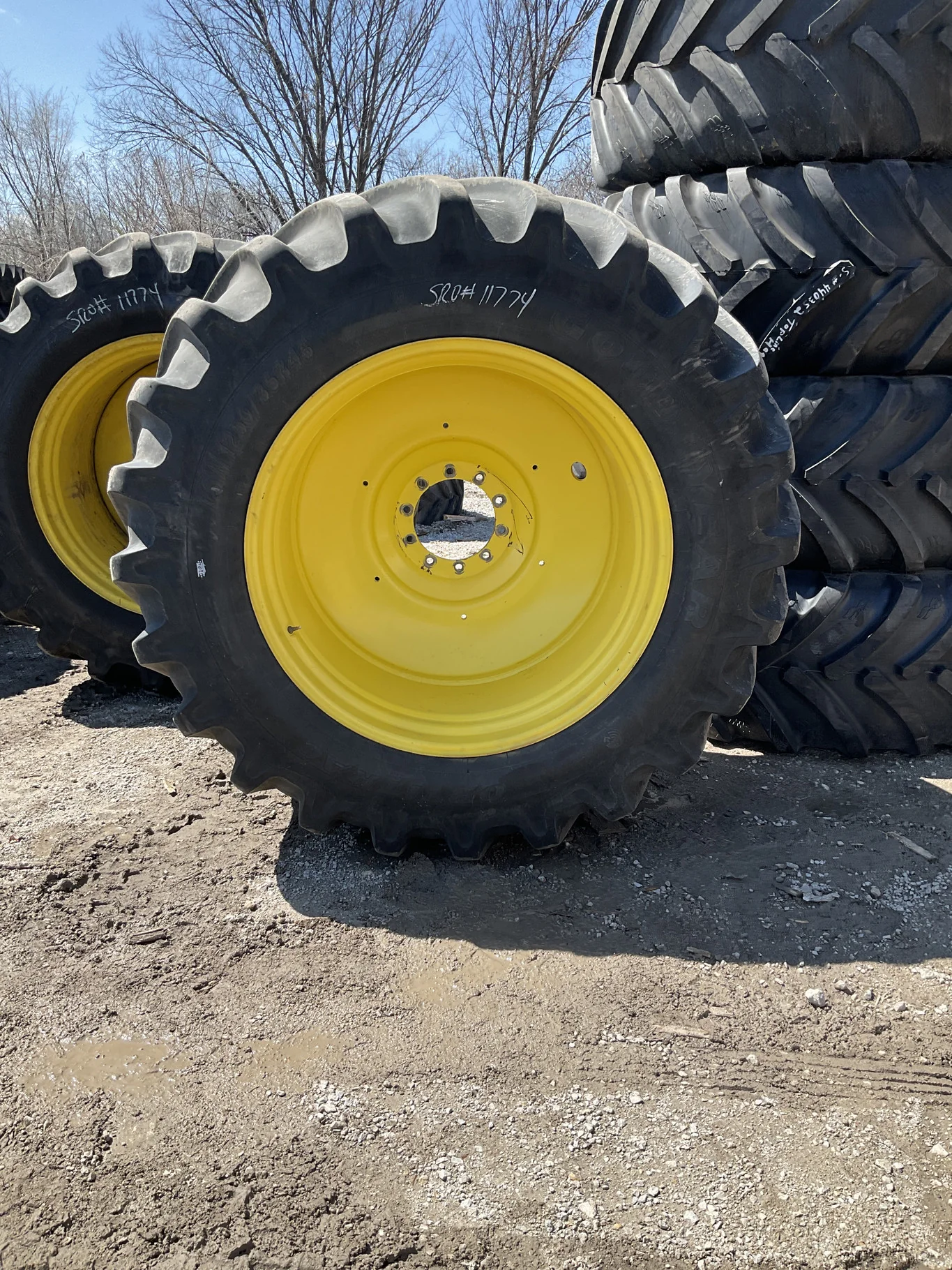 Used LSW1250/35R46 195D Goodyear Optitrac TL R-1W 85-90% On 28 x 46 10-13.19-11.07 24"BS Titan