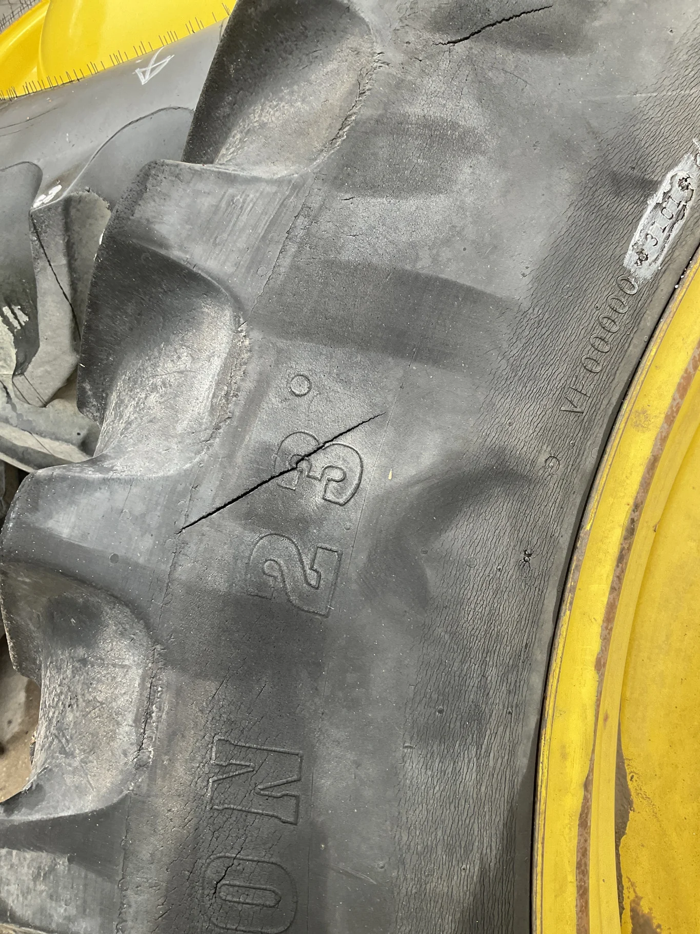 Used 14.9R46 145B Firestone Radial AT TL R-1 55-60% On 13 x 46 12-32.047-30.078 3.5"BS Titan Yellow image 5