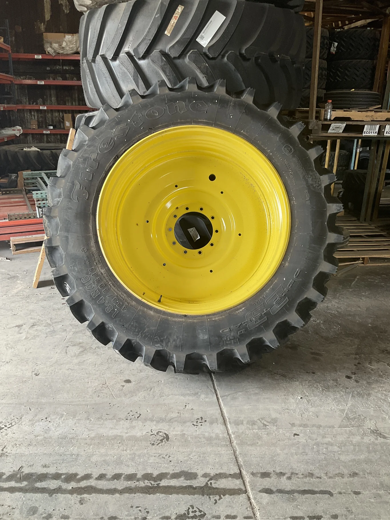 Take-Off 480/80R46 158A8 Firestone DT23 TL R-1W 95-100% On 16 x 46 10-13.19-11.07 1"BS Yellow Dual