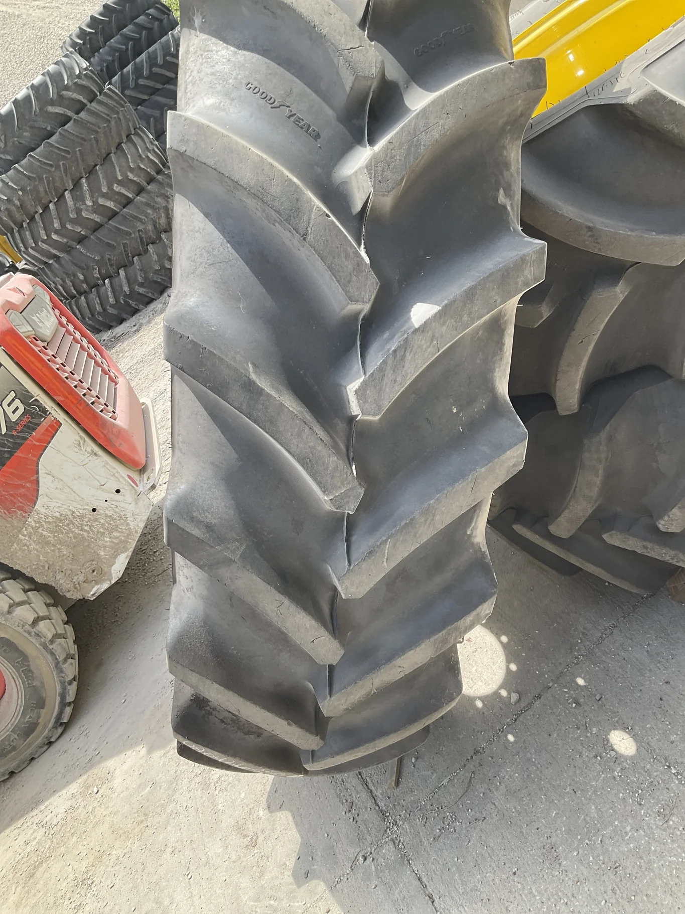 Used 480/80R50 159D Goodyear Optitrac TL R-1W 95-100% on 15 x 50 10-13.19-11.07 1"BS Titan Yellow image 2