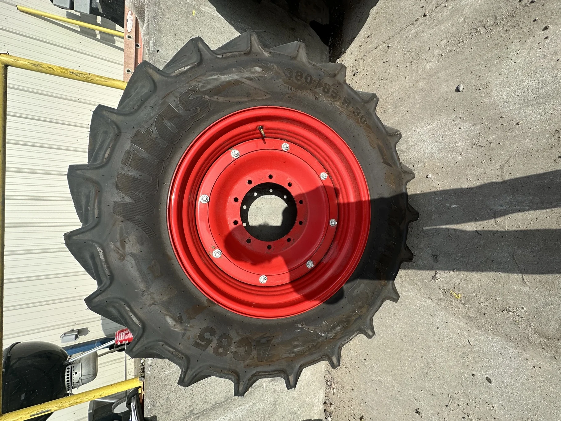 Take-Off 380/85R30 (14.9R30) Mitas AC85 135A8/135B TL On 13 X 30 10-13.19-11.07 Red Rail Wheel/Disc image 2
