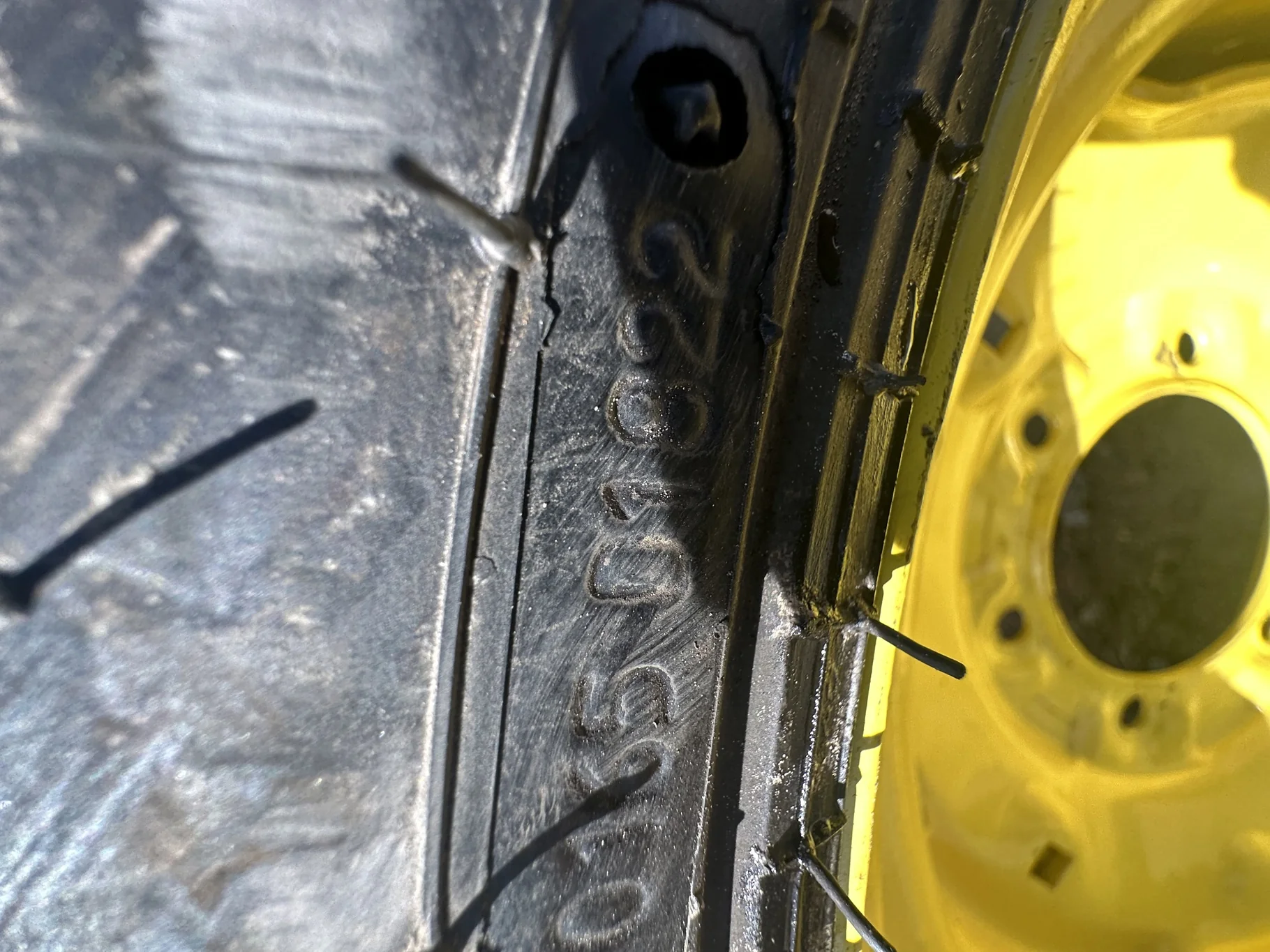 Take-Off 10-16.5 NHS Galaxy XD2010 (6Ply) TL on a 8.25 X 16.5 JD Yellow 6 Bolt Implement Wheel image 6