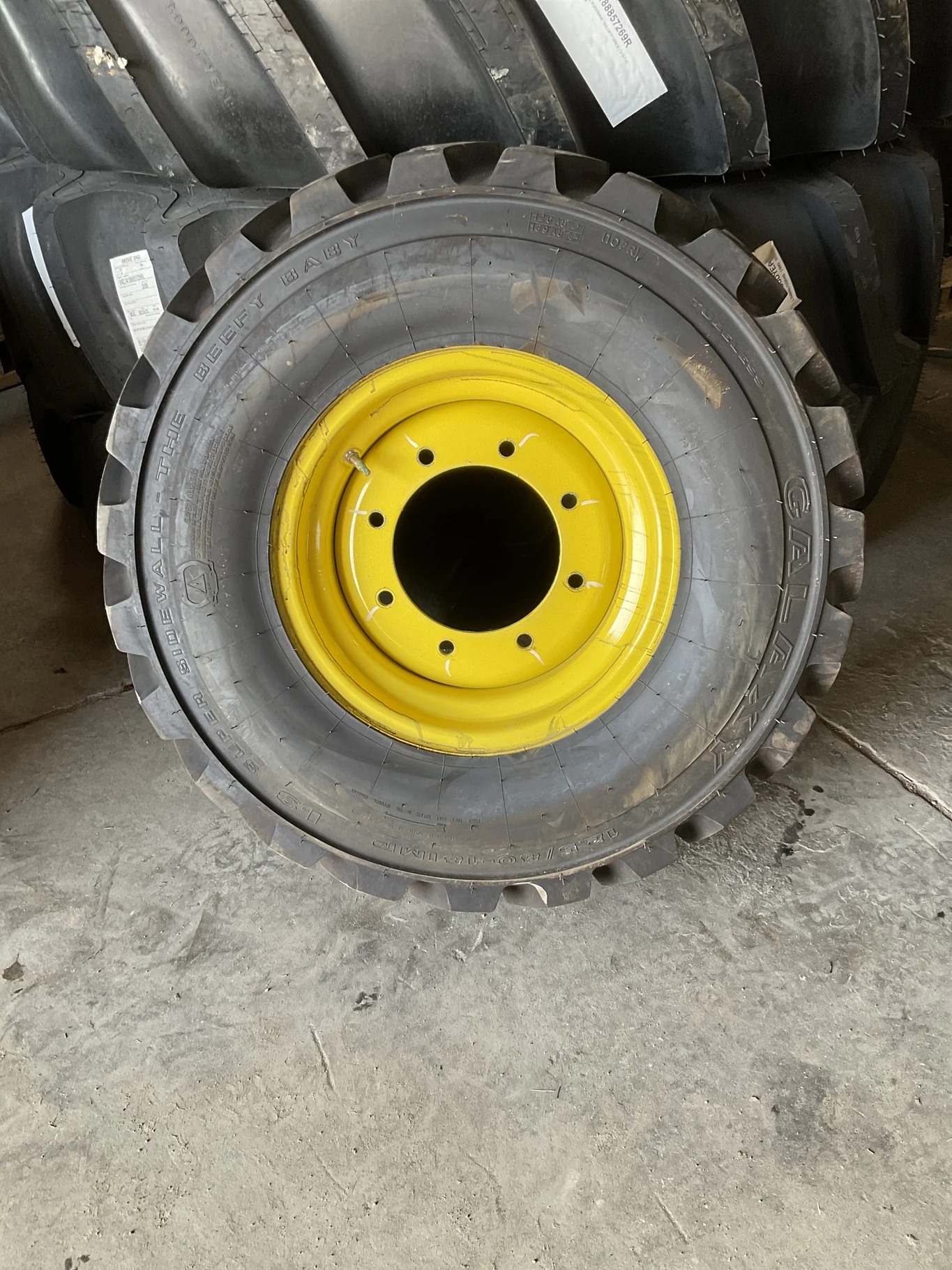 Used 12.5/80-18 126A8 Galaxy Super Sidewall Beefy Baby TL R-4 85-90% On 9 x 18 8-10.82-8.78 5.25"BS