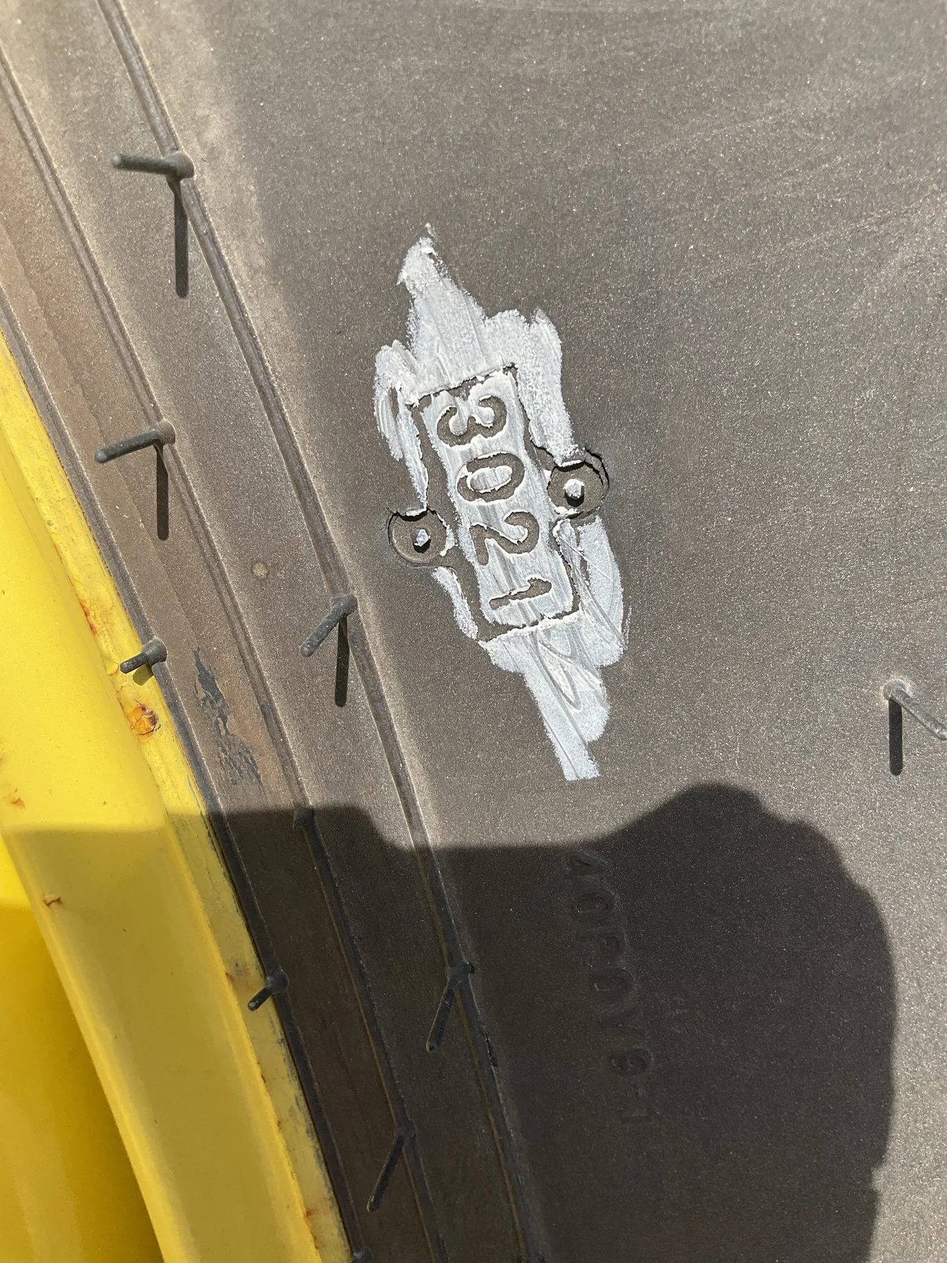 Used 380/90R54 152D Goodyear Optitrac TL R-1W 80-85% On 12 x 54 10-13.19-11.07 Yellow Dual Wheel image 3