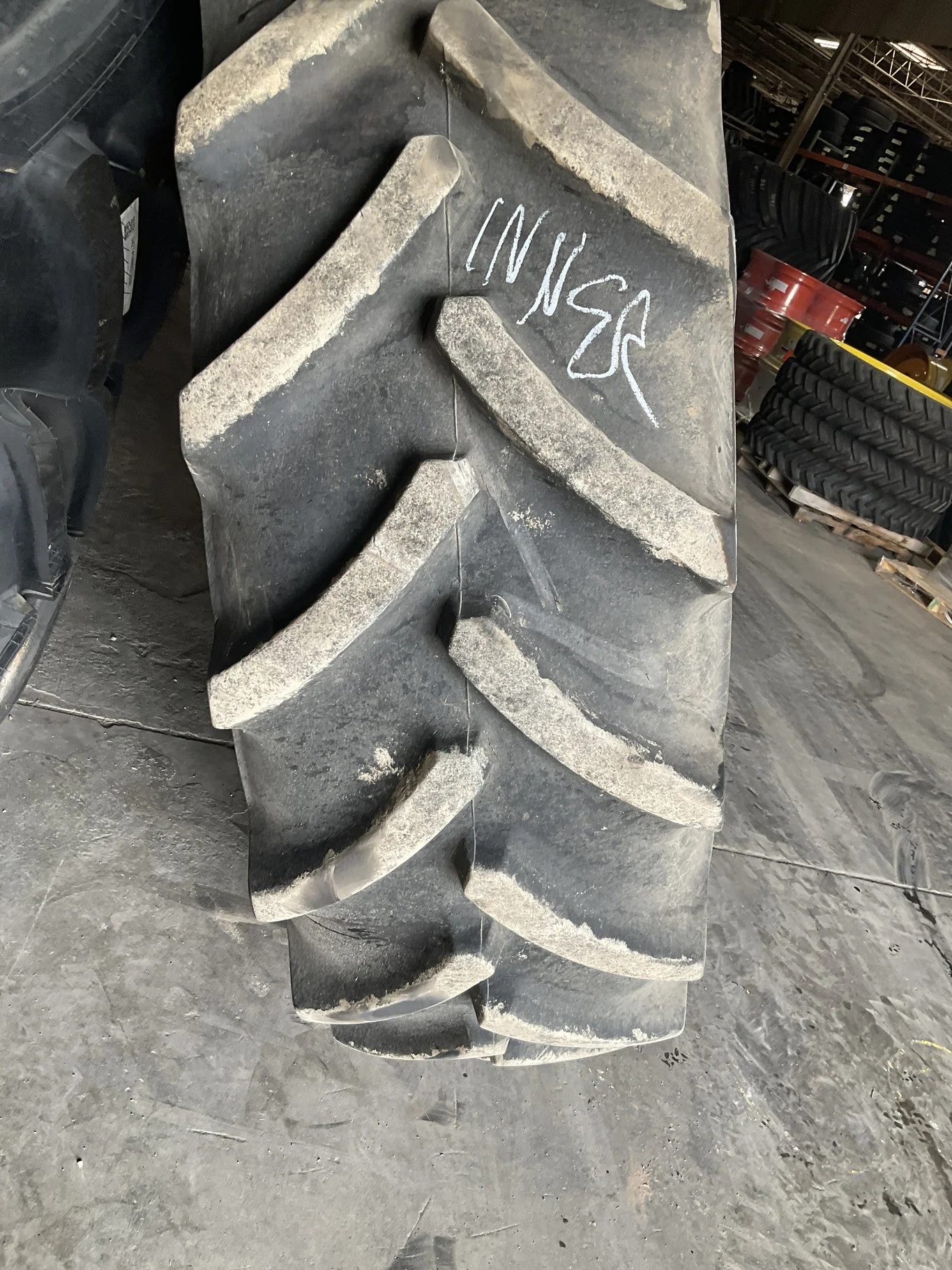 Used 580/85R42 168D Goodyear Optitrac TL R-1W 85-90% On 18 x 42 20-13.19-10.50 5.375"BS Yellow Inner image 2