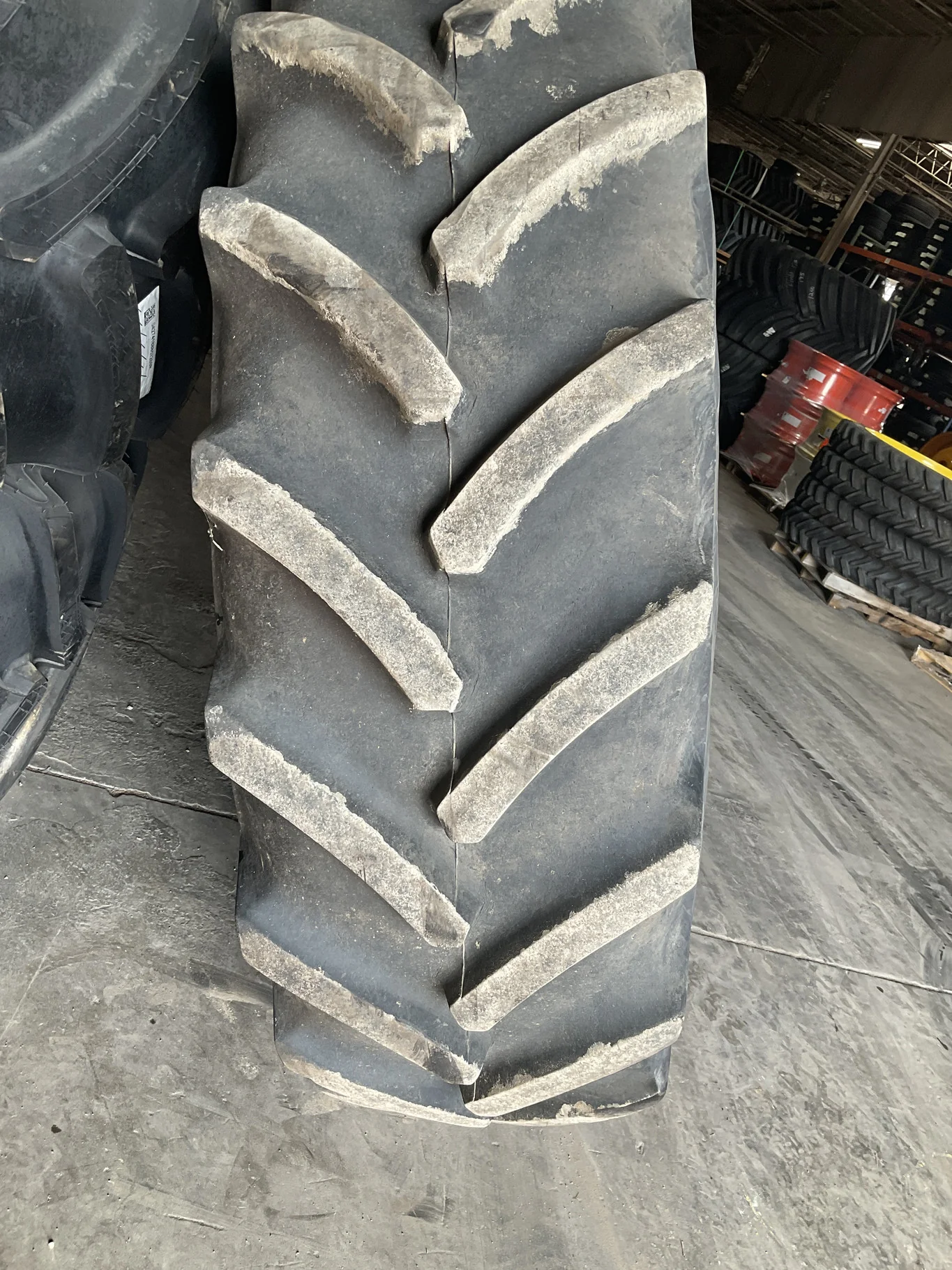 Used 580/85R42 168D Goodyear Optitrac TL R-1W 85-90% On 18 x 42 20-13.19-11.07 5.375"BS Yellow Outer image 2