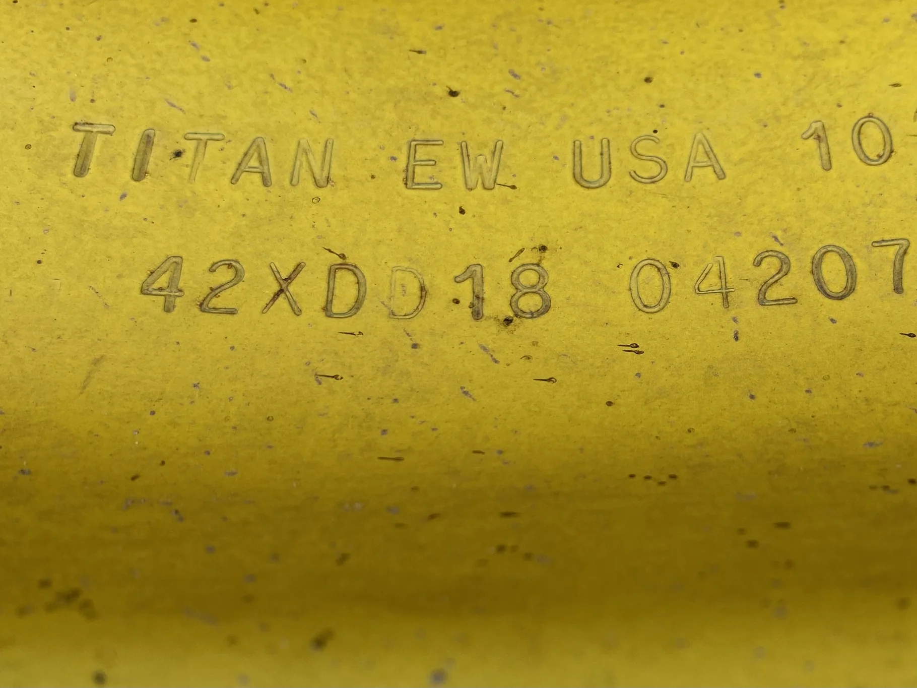 Used 20.8R42 Firestone 23 55% on a 18 x 42 JD Yellow 10 Bolt Inside Dolly Dual   (Lug Cuts, We image 9