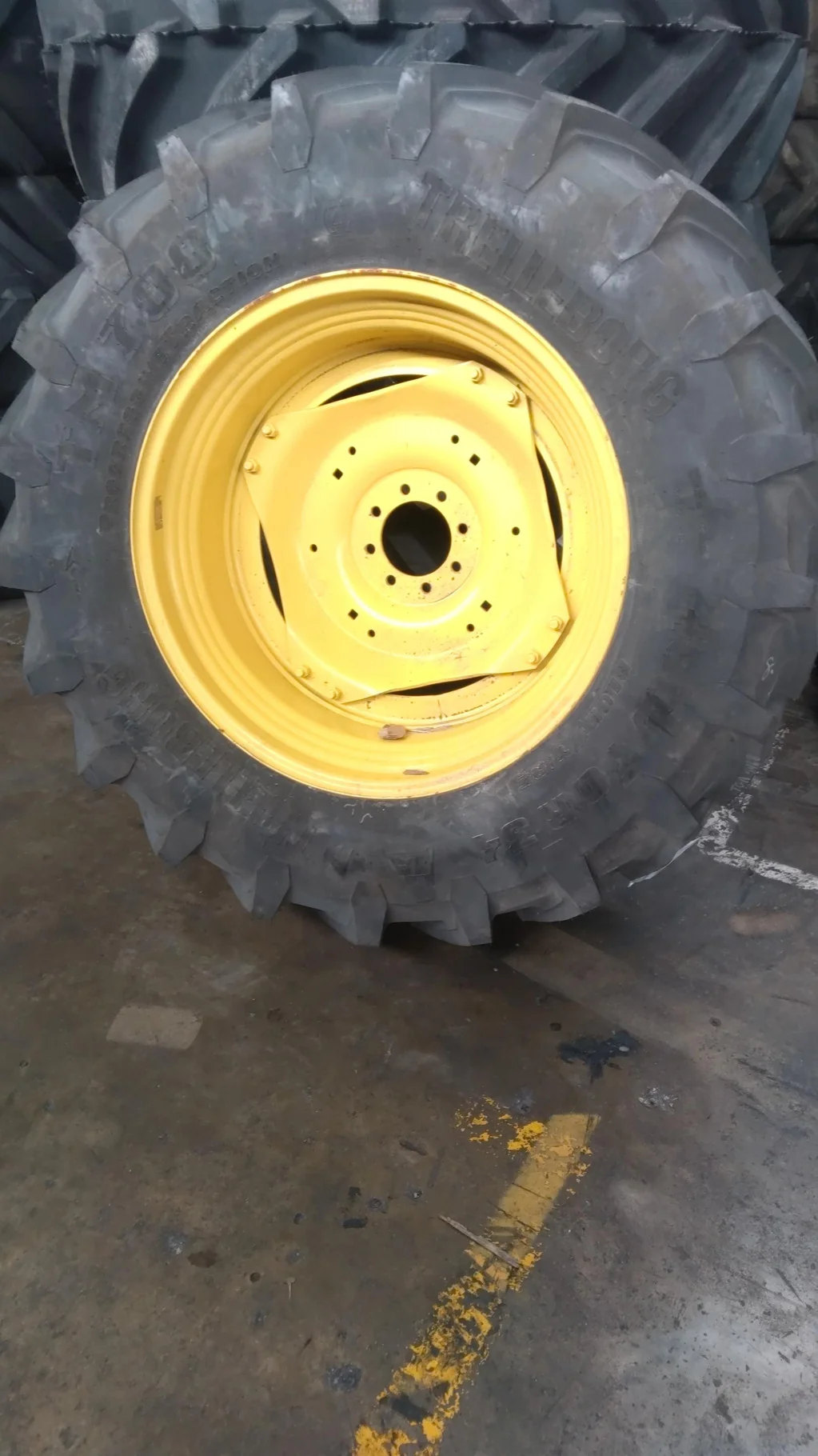 Take-Off 480/70R34 143A8/B Trelleborg TM700 R-1W TL On 15 X 34 8-8-6 4/2 Rail Yellow Wheel w/ Disc image 2