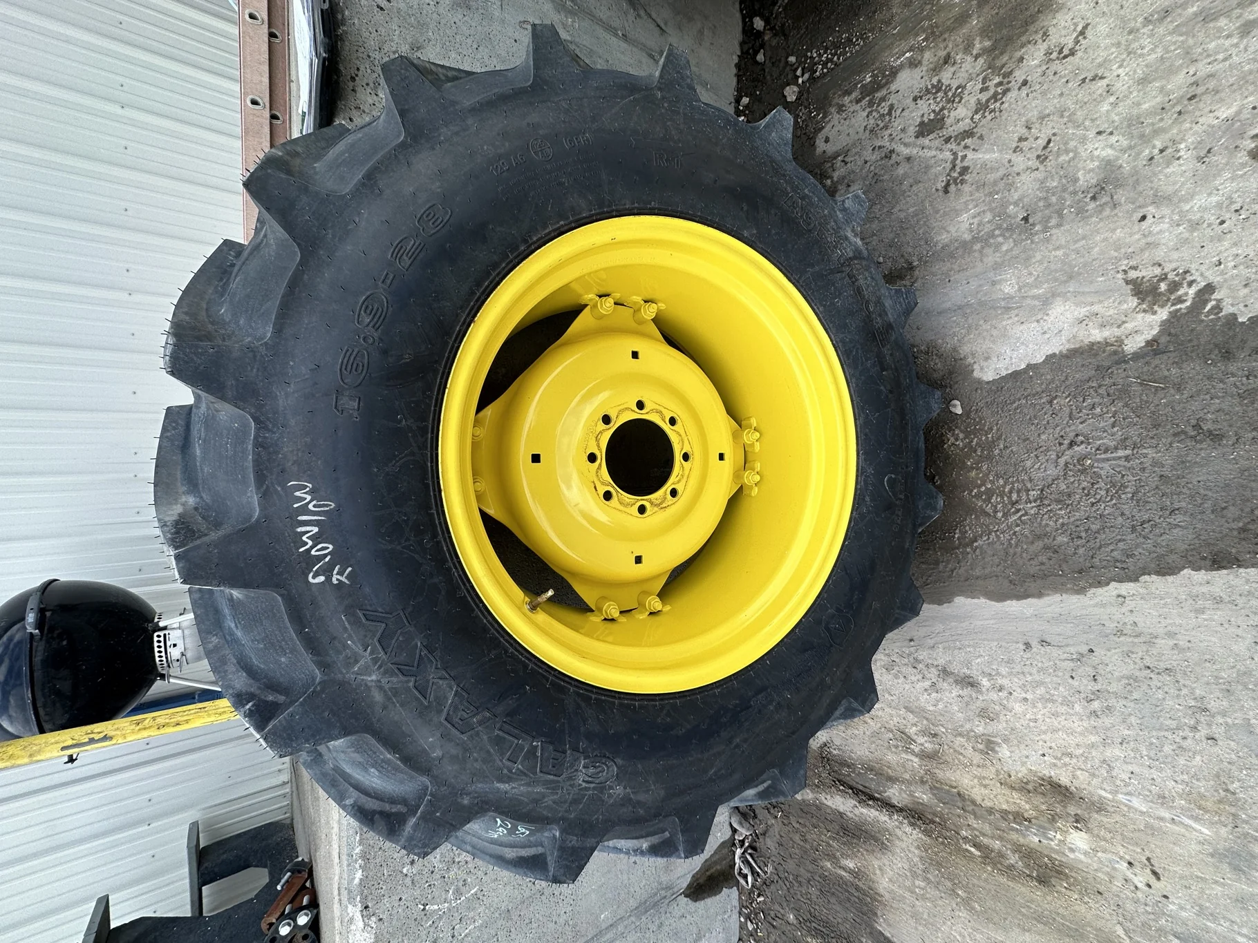 Take-Off 16.9-28 Galaxy Agritrac 2 R-1 D(6Ply) TL on a 15 X 28 JD GKN Wheel (2 Bolt) with a 28/30" image 2