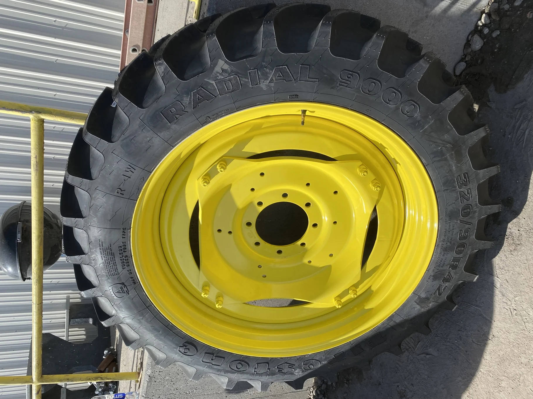 Take-Off 320/90R42 Firestone Radial 9000 R-1W 139B on 10 X 42 8-10.82-8.78 GKN Yellow Wheel w/ Disc image 3