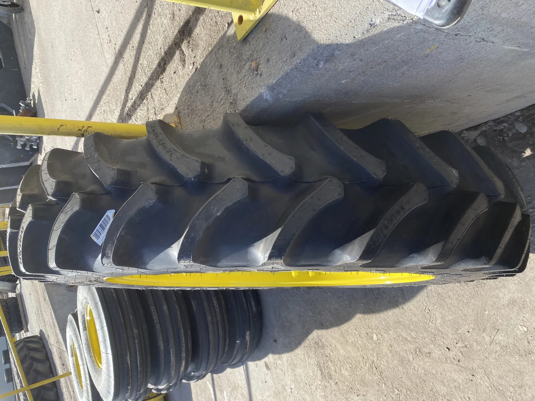 Take-Off 320/90R42 Firestone Radial 9000 R-1W 139B on 10 X 42 8-10.82-8.78 GKN Yellow Wheel w/ Disc image 4
