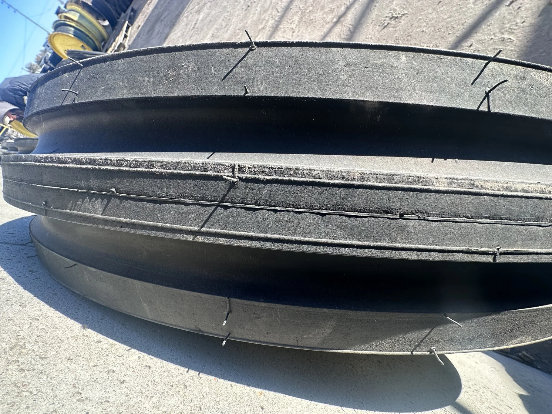 Take-Off 7.50-20/8 Goodyear Super 3 Rib F-2 TL on a 5.5 x 20 8-8-6.0 4.5"BS JD Yellow Implement image 4