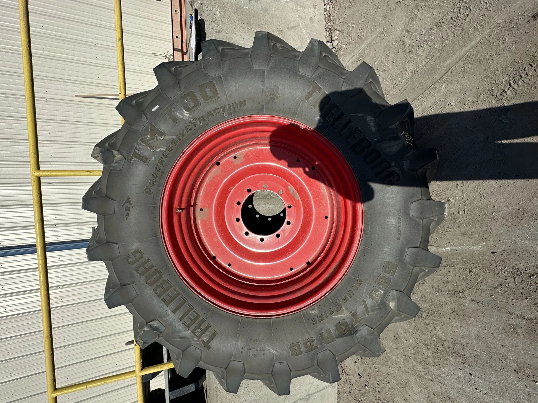 USED 580/70R38 Trelleborg TM700 Progressive Traction R-1W 155D TL 98% on a 18 X 38 Formed Plate 10 b image 2