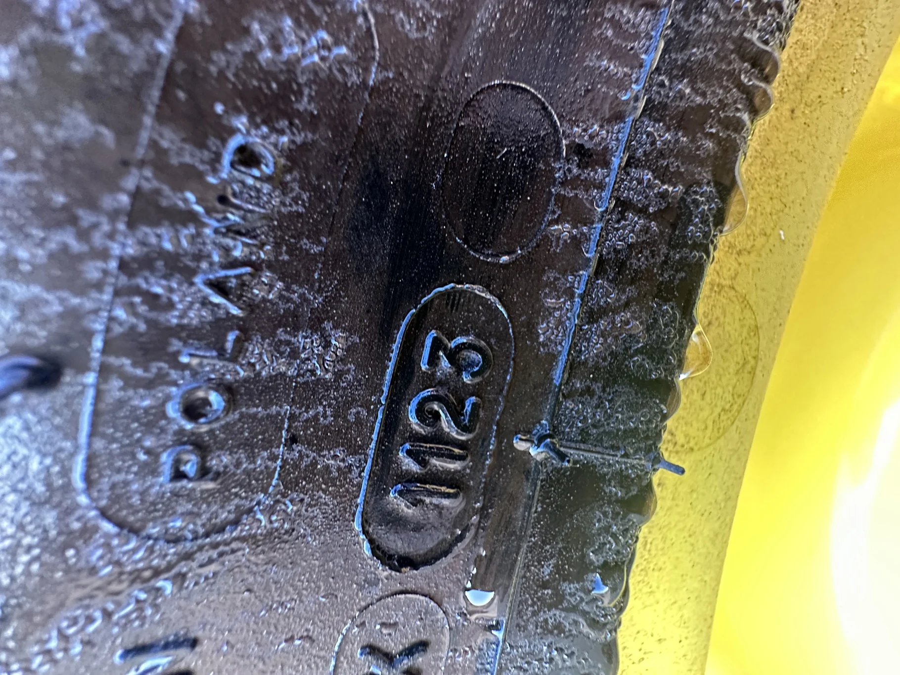 Take-Off 380/85R24 Michelin AgriBib2 R-1W 130A8/127B TL on a 12 X 24 JD Yellow 2 Bolt GKN Waffle Wh image 7