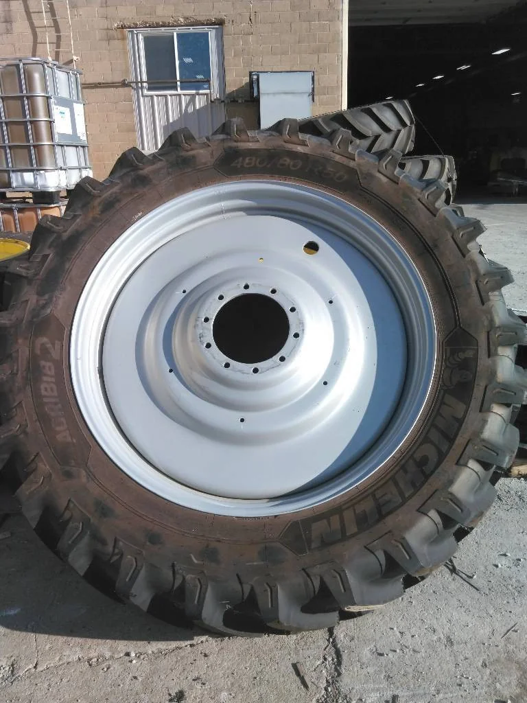 Used 480/80R50 159A8 Michelin Agribib 2 TL R-1W 85-90% On 15 x 50 10-13.19-11.07 Case Silver Dual