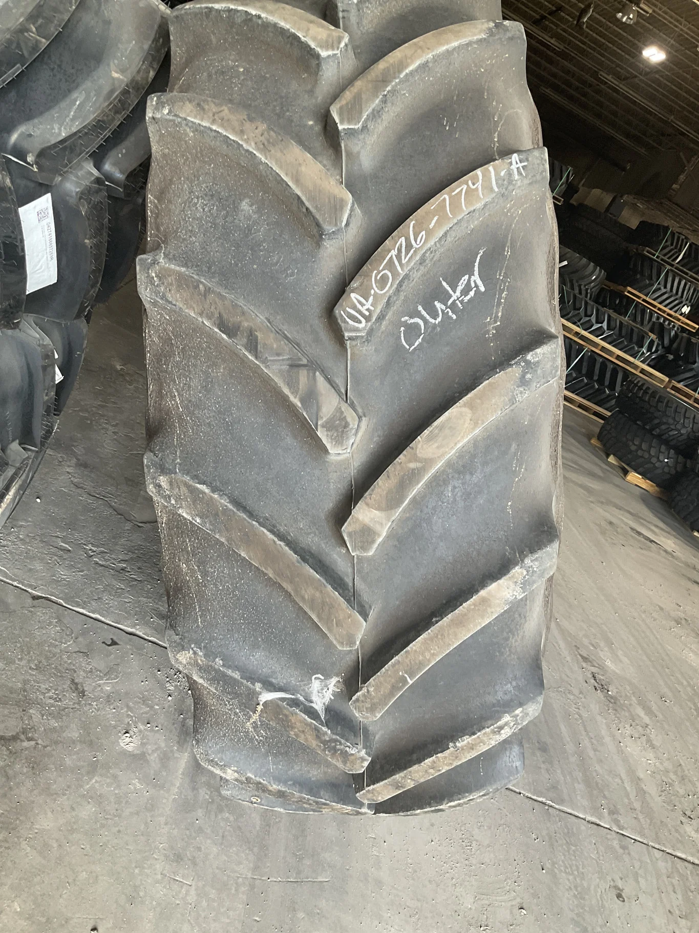 Used 650/85R38 178D Goodyear Optitrac TL R-1W 75-80% On 23 x 38 20-13.19-11.07 3.75"BS Yellow Dolly image 2