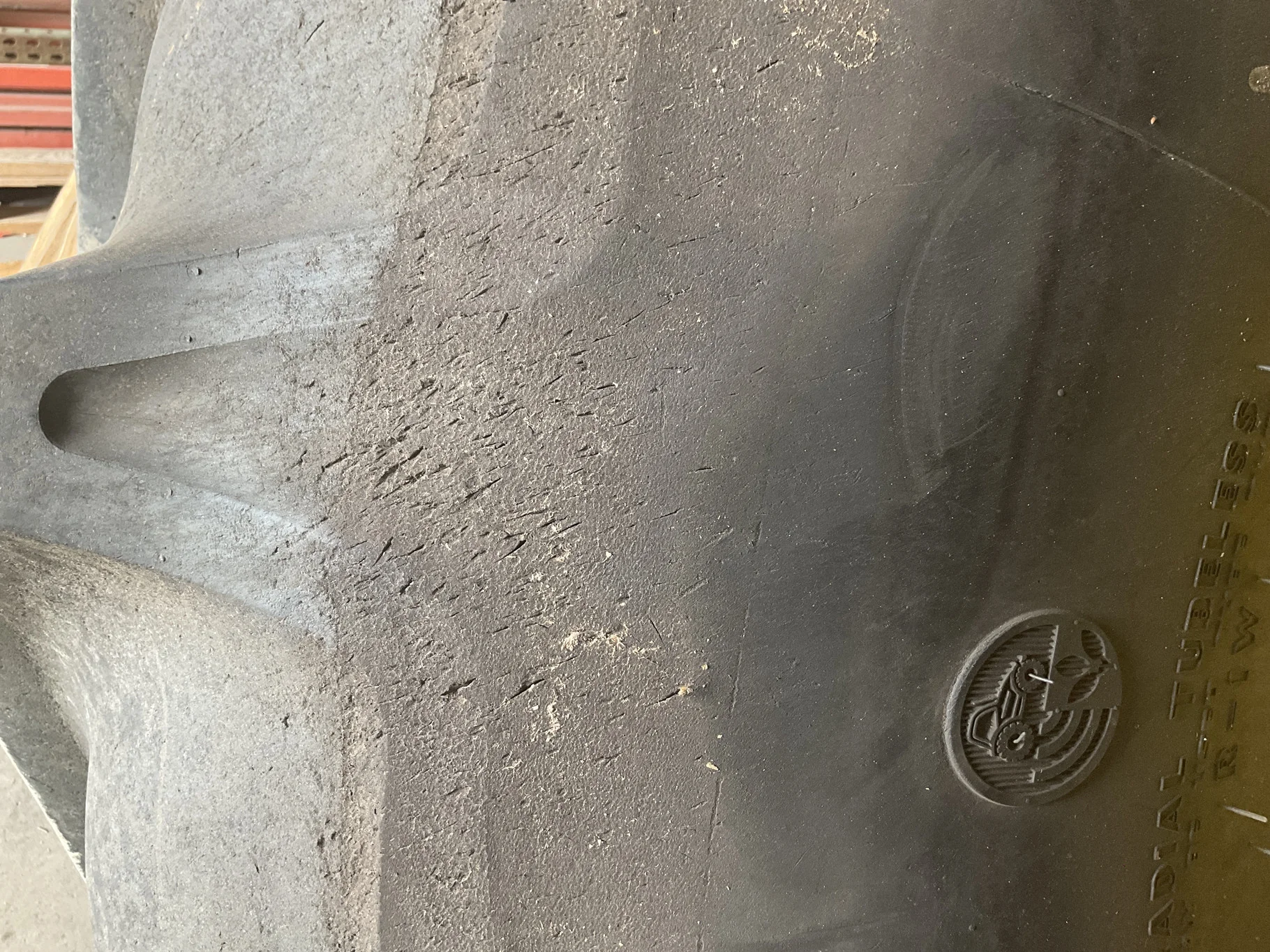 Used 650/85R38 178D Goodyear Optitrac TL R-1W 75-80% On 23 x 38 20-13.19-11.07 3.75"BS Yellow Dolly image 5