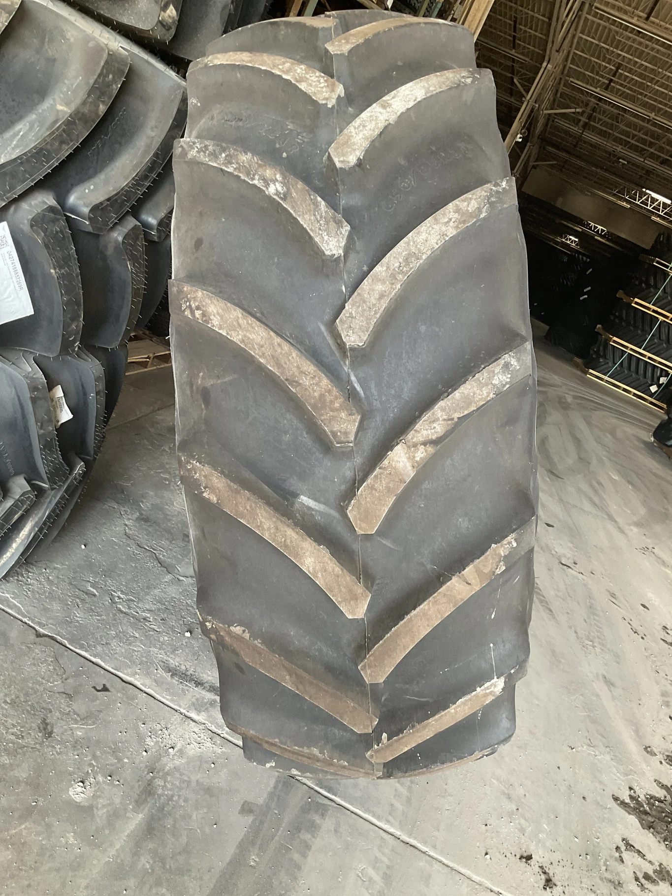 Used 650/85R38 178D Goodyear Optitrac TL R-1W 90-95% On 23 x 38 20-13.19-10.50 3.75"BS Yellow Dolly image 2