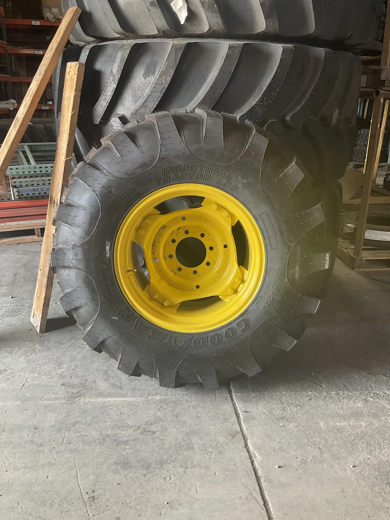 Take-Off 16.9-24 8 Ply Goodyear Industrial Tractor Lug TL R-4 95-100% On 15 x 24 8-8-6 7"BS Yellow