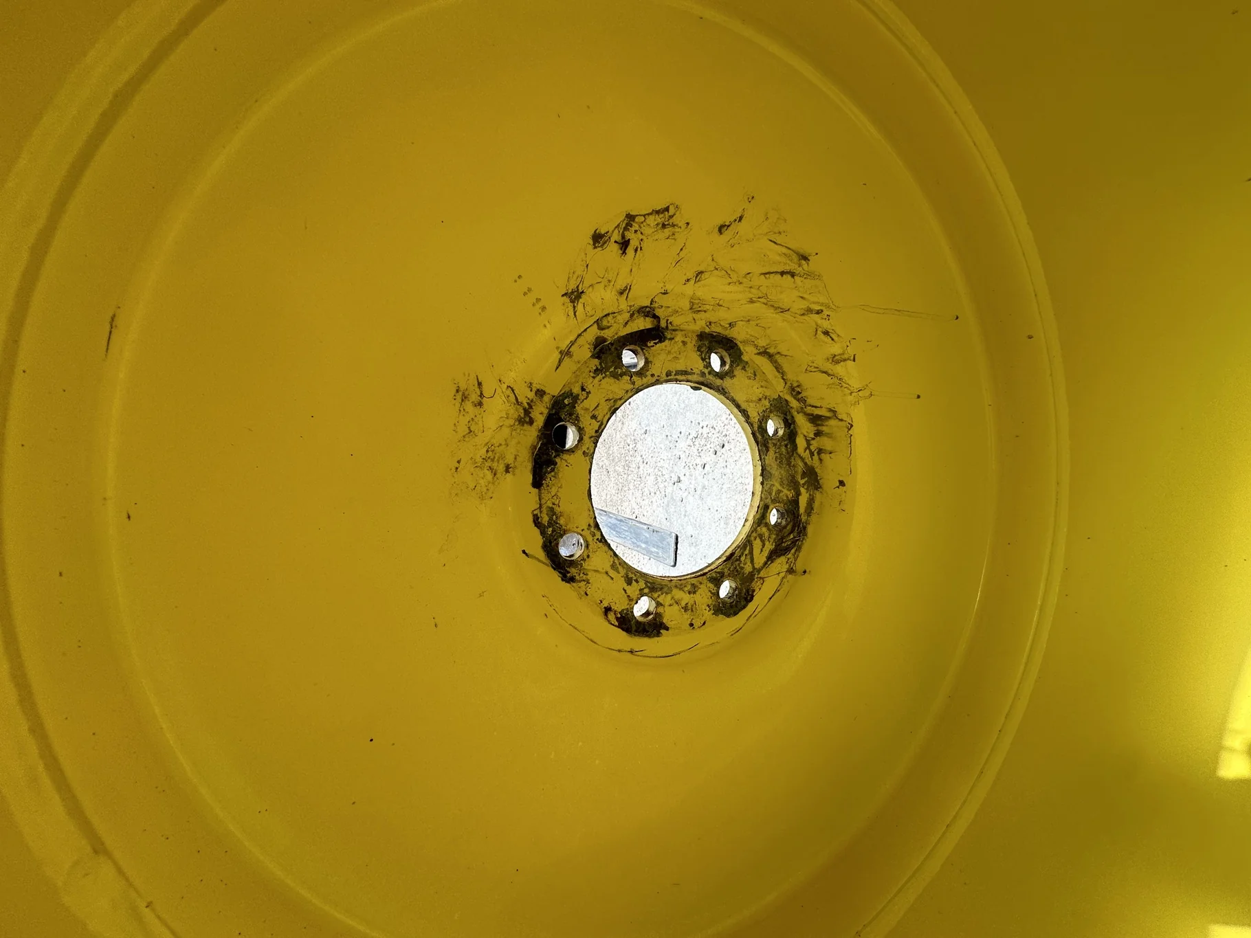 Used LSW 750/55R30 Goodyear Muck Master TL 85% on a 25 x 30 8-8-6 JD Yellow 8 Bolt Wheel image 3