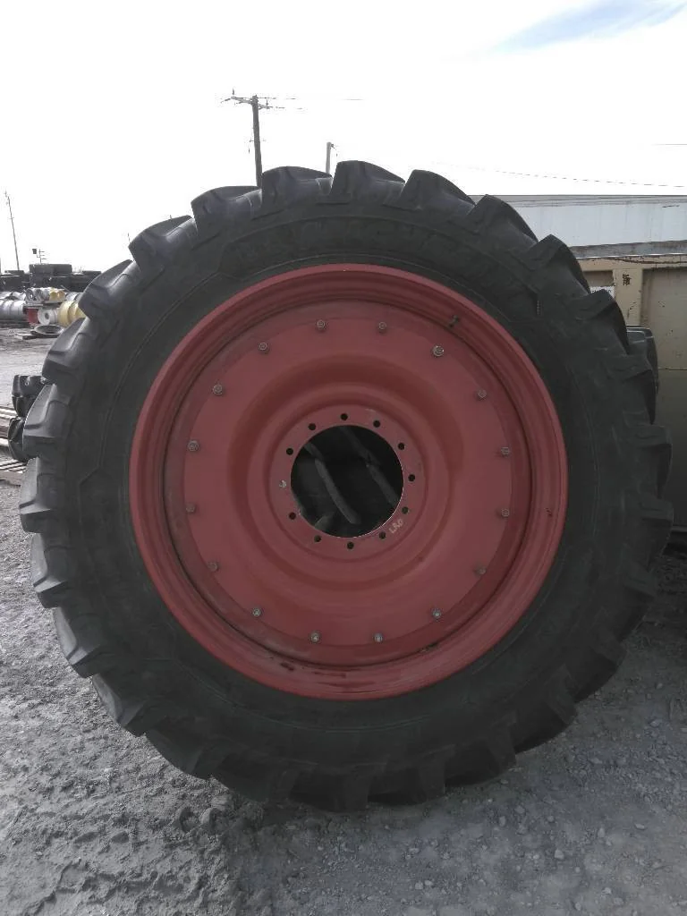 Used 480/80R50 159A8 Michelin Agribib 2 TL R-1W 80-85% On 15 x 50 12-16.732-14.620 Rim & Rail