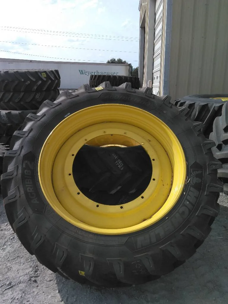 Take-Off 480/80R50 159A8 Michelin Agribib 2 TL R-1W 95-100% On 15 x 50 12-32.047-30.078 Rim & Rail