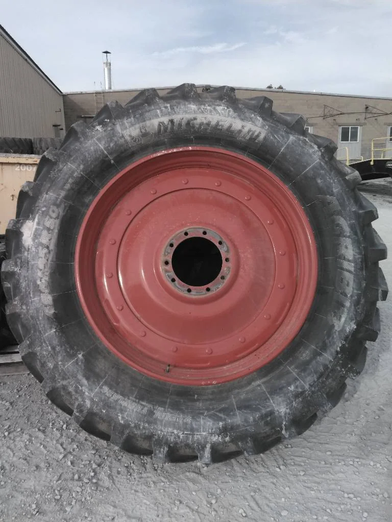 Used 480/95R50 164A8 Michelin Agribib TL R-1WE 80-85% On 15 x 50 10-13.19.11.07 Rim & Rail