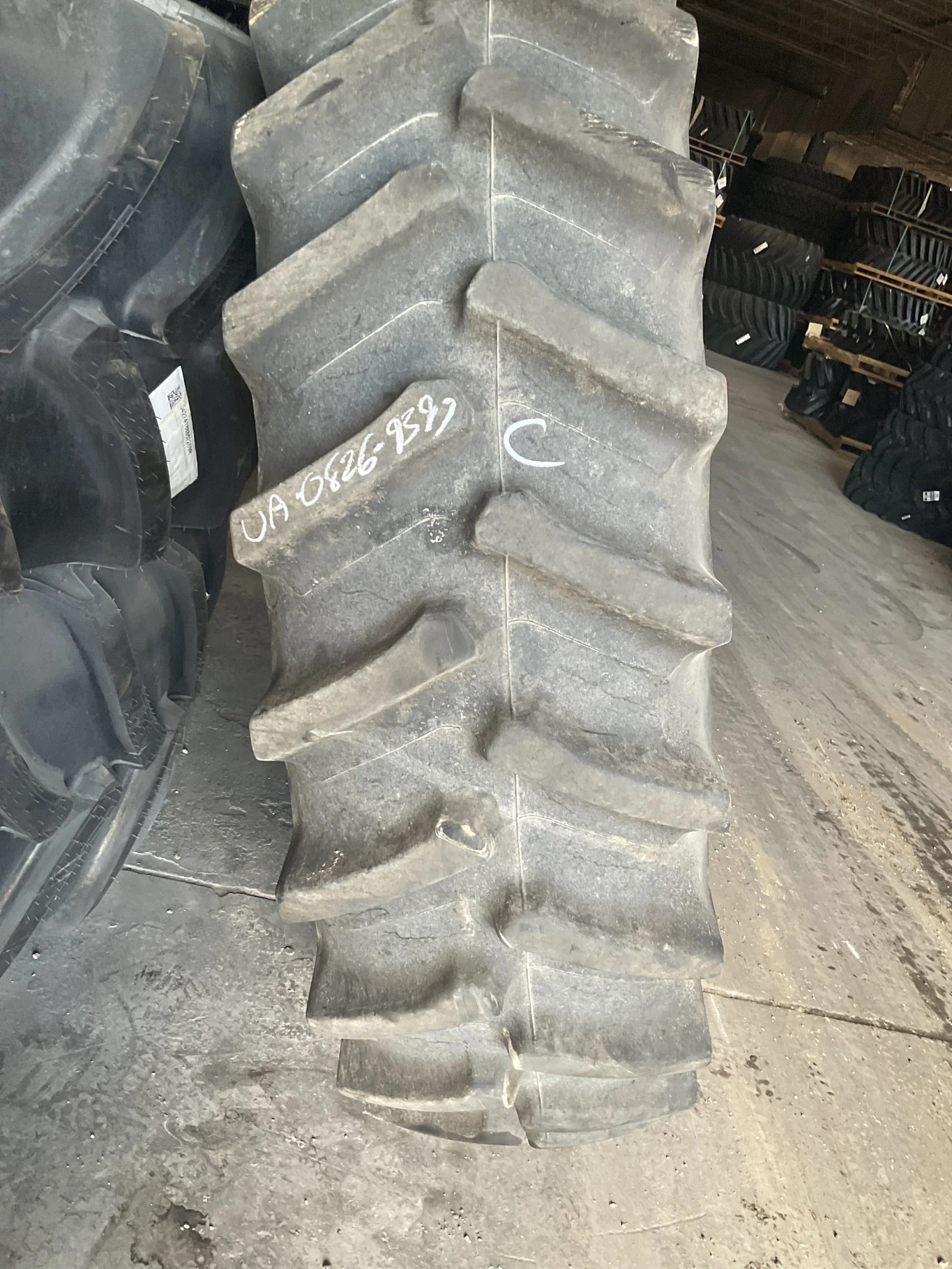 Used 480/80R50 159B Firestone DT23 TL R-1W 75-80% On 15 x 50 10-13.19-11.07 3.75"BS Yellow Dual image 2
