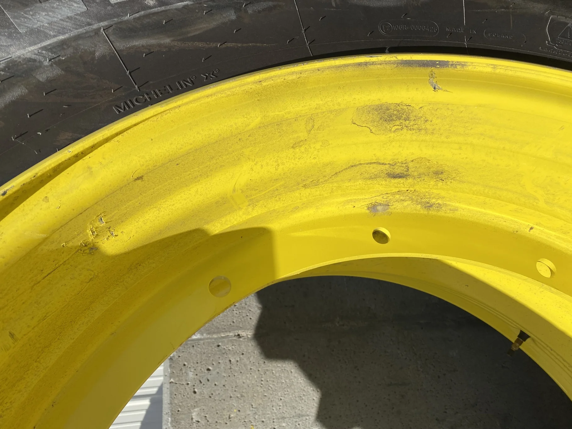 Take-Off 650/65R38 157D Michelin MultiBib R1W TL 95-100% On 20 x 38 12B .937 Yellow Sprayer Wheel image 6