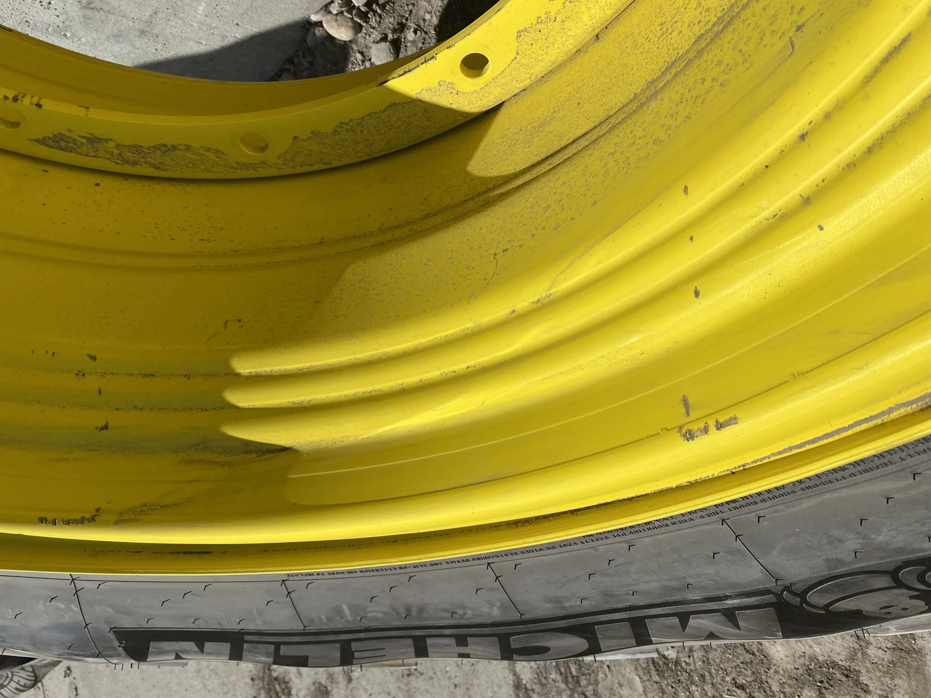 Take-Off 650/65R38 157D Michelin MultiBib R1W TL 95-100% On 20 x 38 12B .937 Yellow Sprayer Wheel image 7