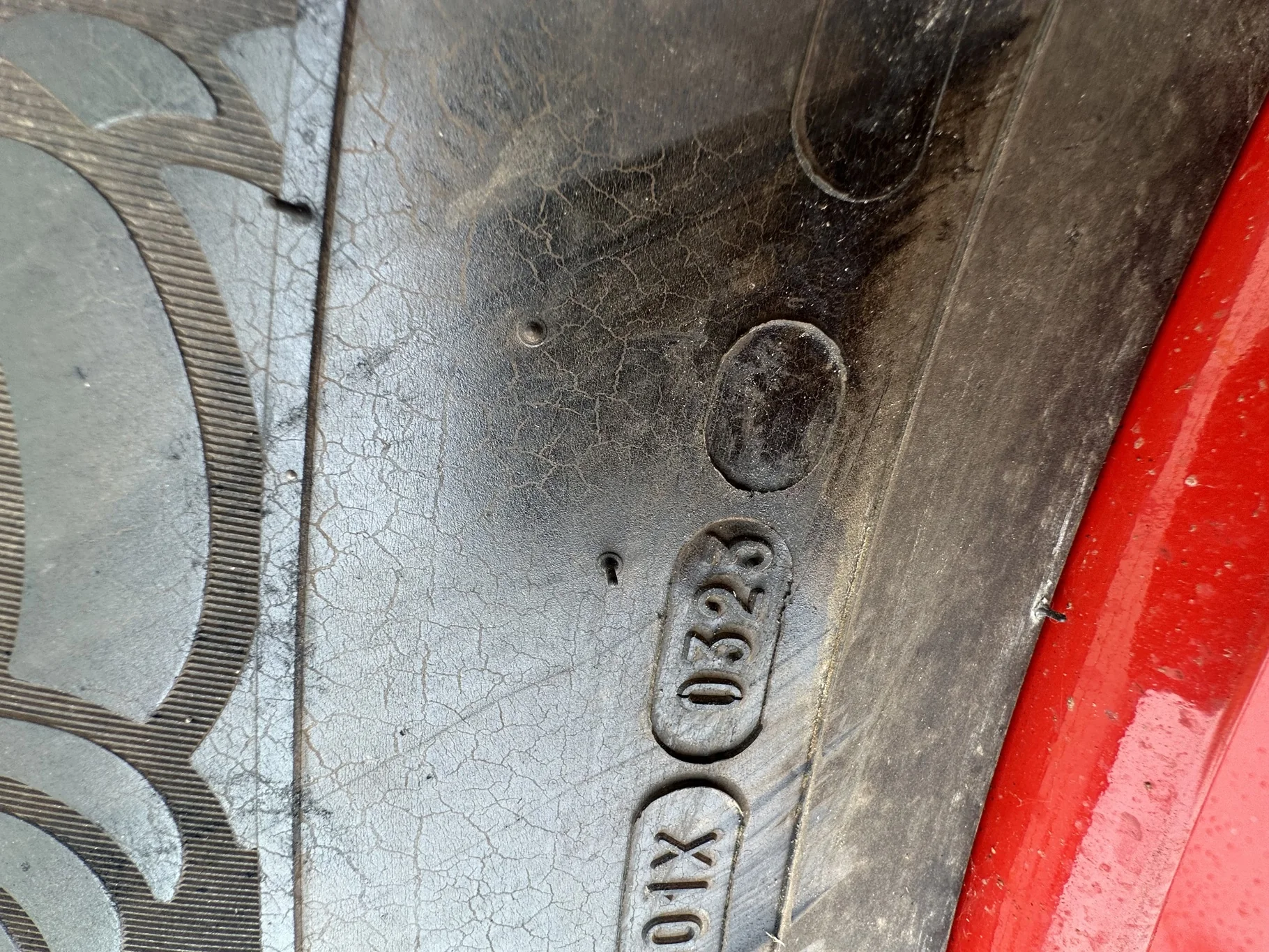 Take-Off 520/70R38 Michelin OmniBib R-1W 150D TL on18 X 38 Fendt Red 8-10.82 (.937) Dual Wheel image 10