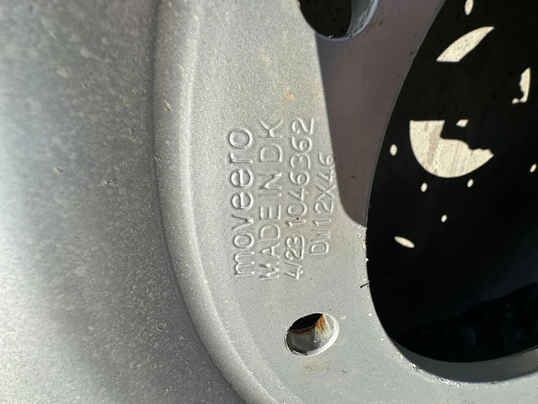 TAKE OFF IF380/90R46 Michelin AgriBib Row Crop 165B TL on a 12 X 46 Case Silver 8 Bolt Wheel With image 6