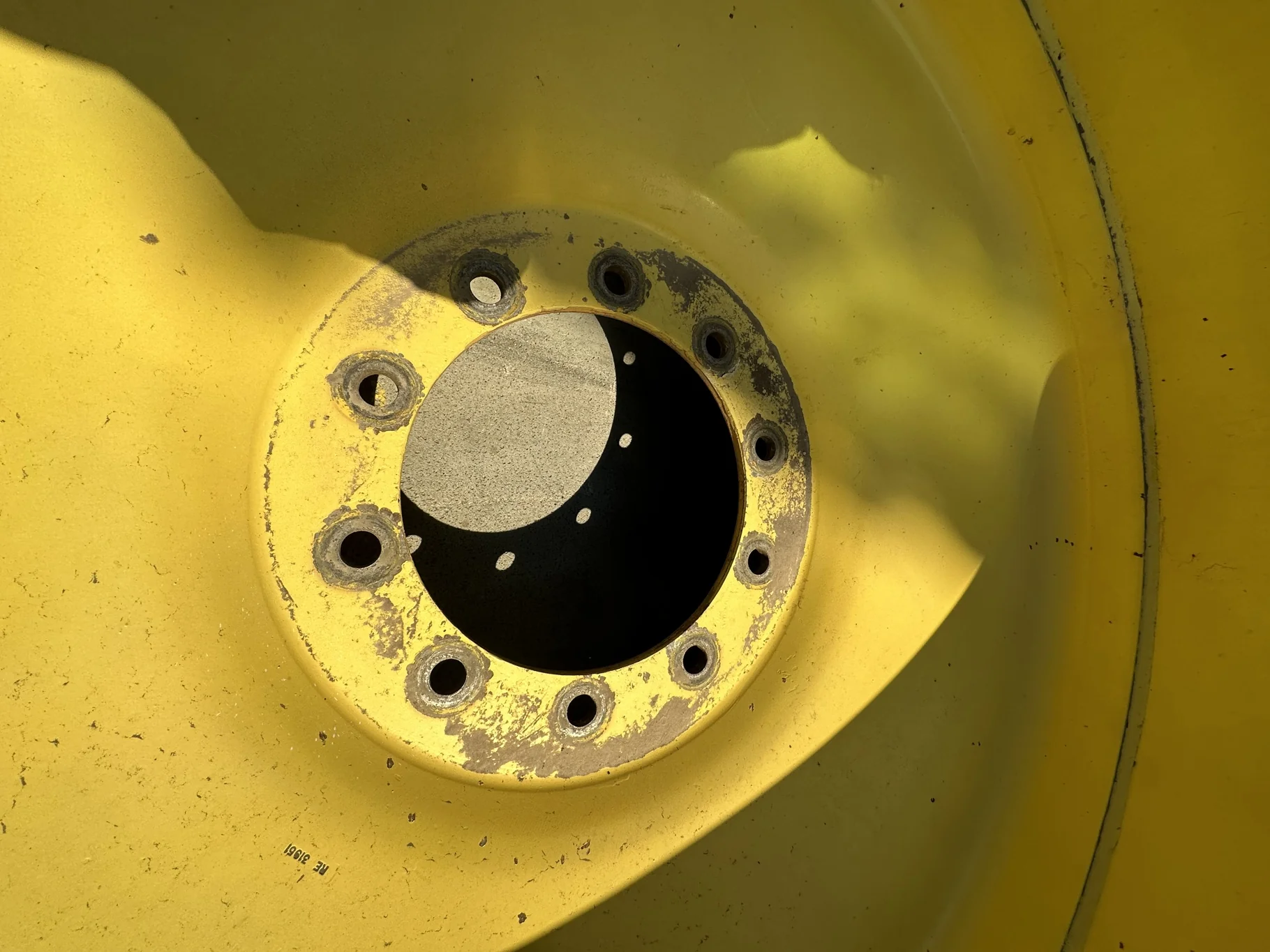 Used 520/85R42 Firestone Radial Deep Tread 23 R-1W 157B TL 70% on 18 x 42 John Deere Yellow 10 Bolt image 3