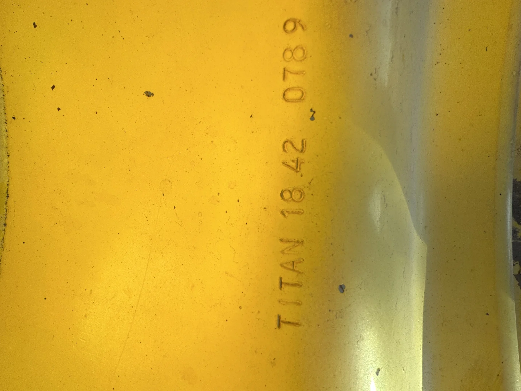 Used 520/85R42 Firestone Radial Deep Tread 23 R-1W 157B TL 70% on 18 x 42 John Deere Yellow 10 Bolt image 9