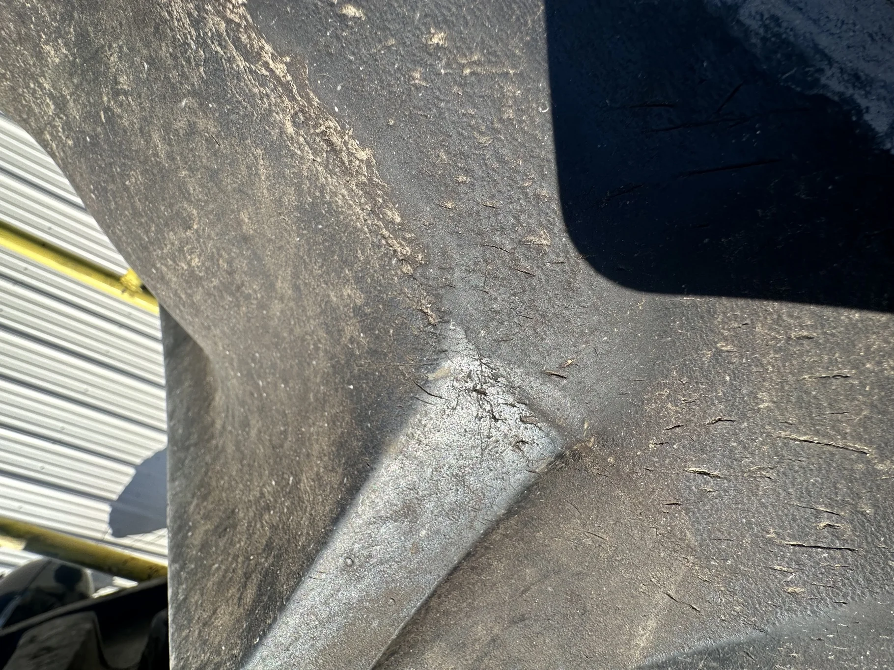 Used 650/85R38 Goodyear Optitrac 173D R-1W TL 90% on a 23 x 38 JD Yellow 10 Bolt Inside Dolly image 6